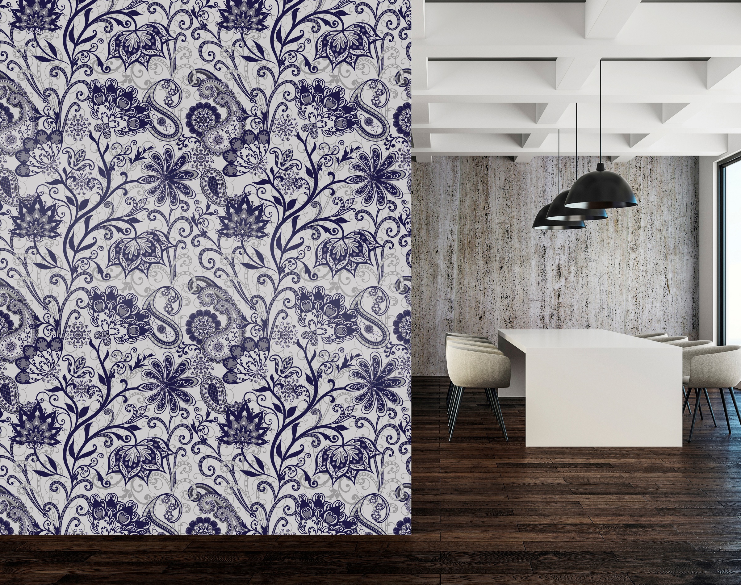 queence Vinyltapete »Felice« Motiv | bedruckt | botanisch | floral | gemustert | natürlich glatt 90x250cm, selbstklebend, kinderleichte Anbringung, , Sticker