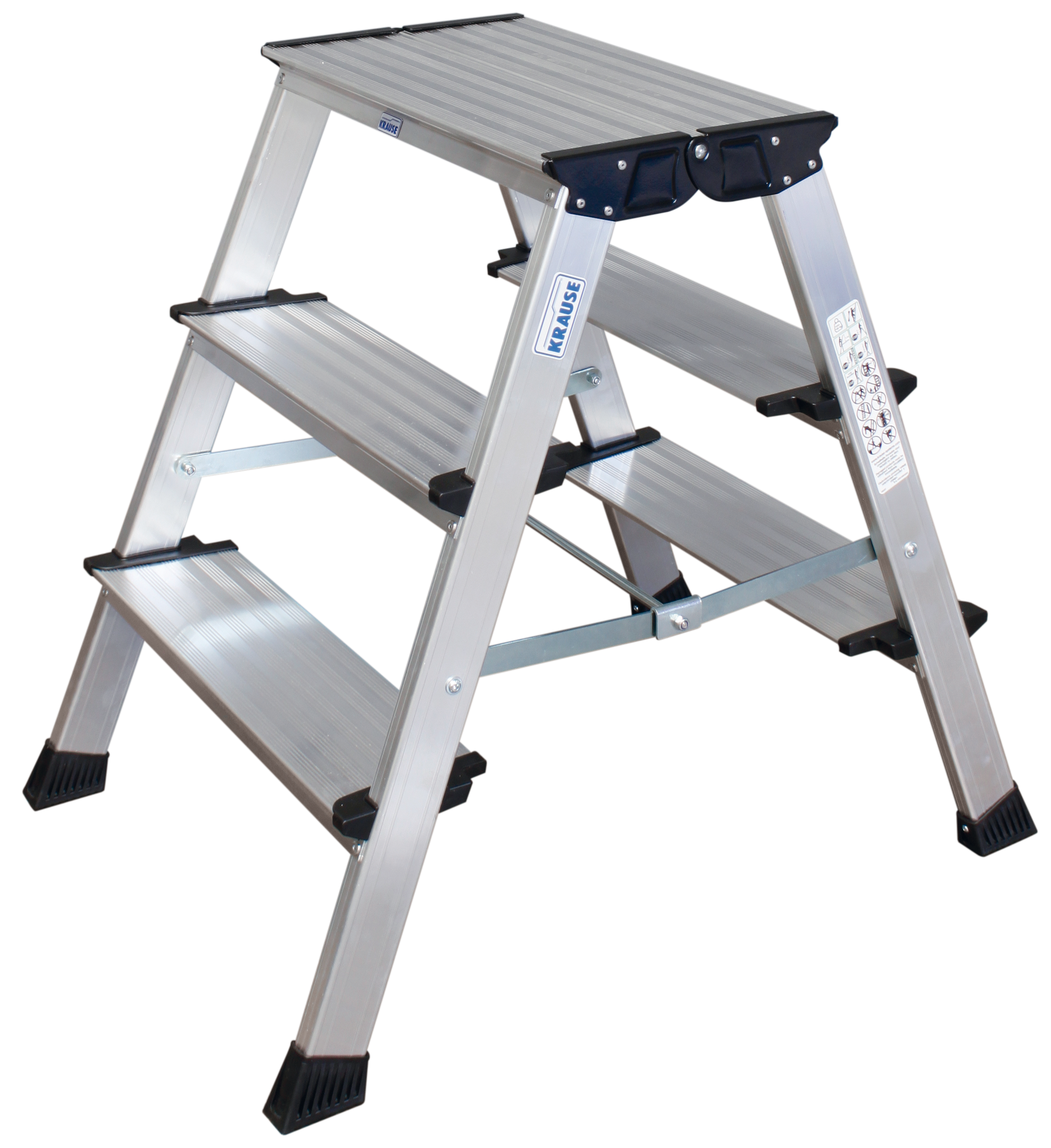 KRAUSE Klapptritt »Treppo«, Aluminium, 2x3 Stufen, Arbeitshöhe ca. 265 cm