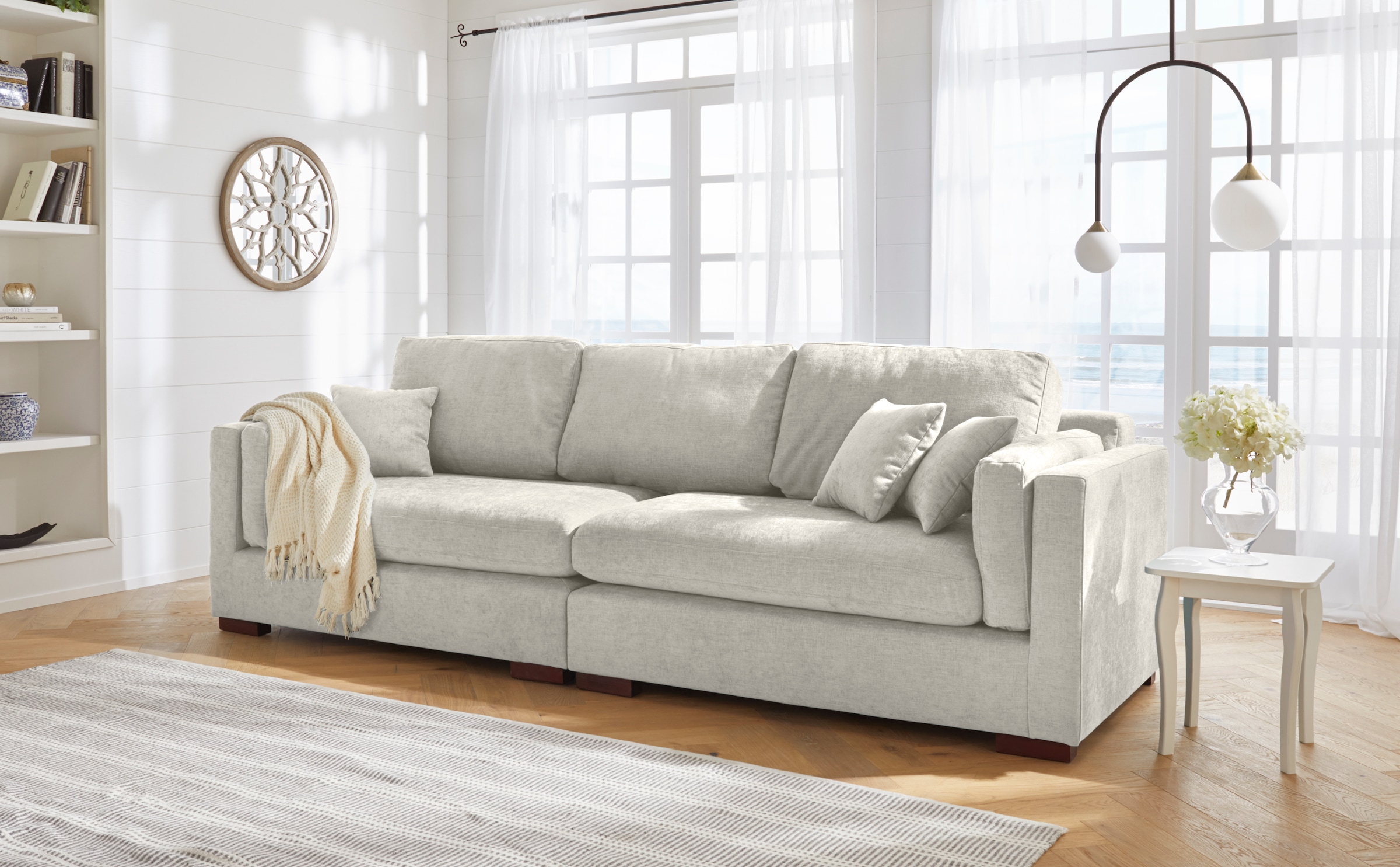Home affaire Big-Sofa »Fresh Pond«, in vielen Bezugsqualitäten und Farben, B/T/H: 290/96/95 cm