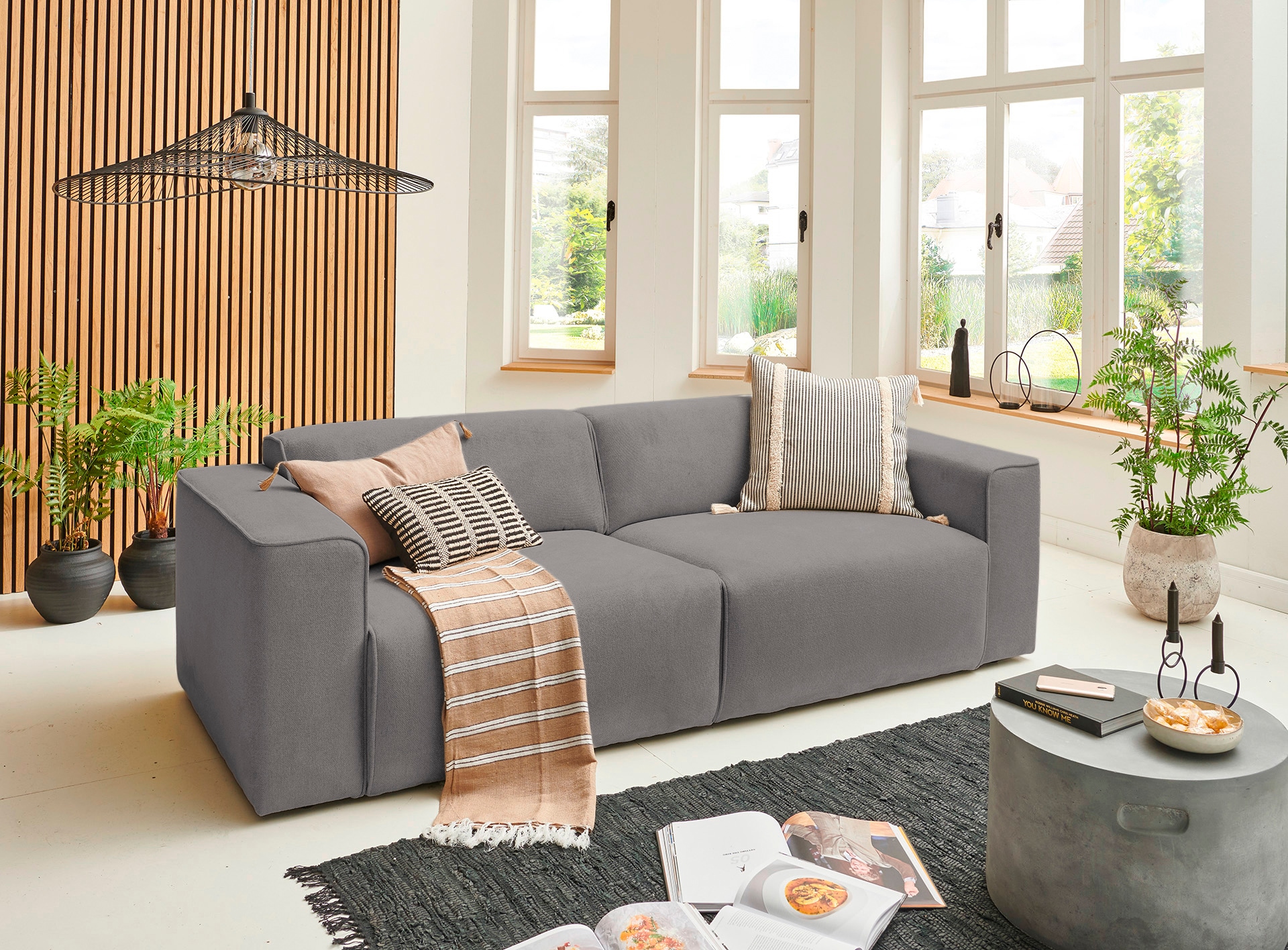 andas 3-Sitzer »Noord«, mit Kedernaht, Breite 232 cm, Cord, Struktur