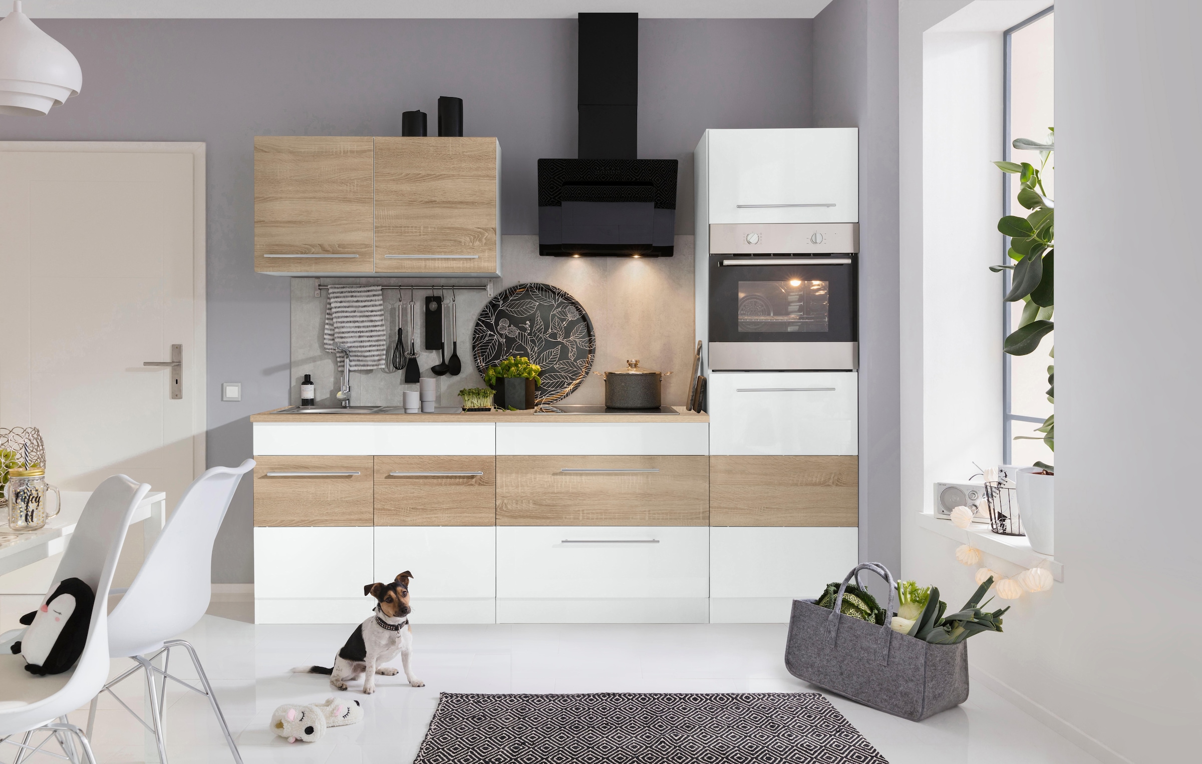 KOCHSTATION Küchenzeile »KS-Trient« Breite 240 cm, wahlweise mit E-Geräten, mit Arbeitsplatte