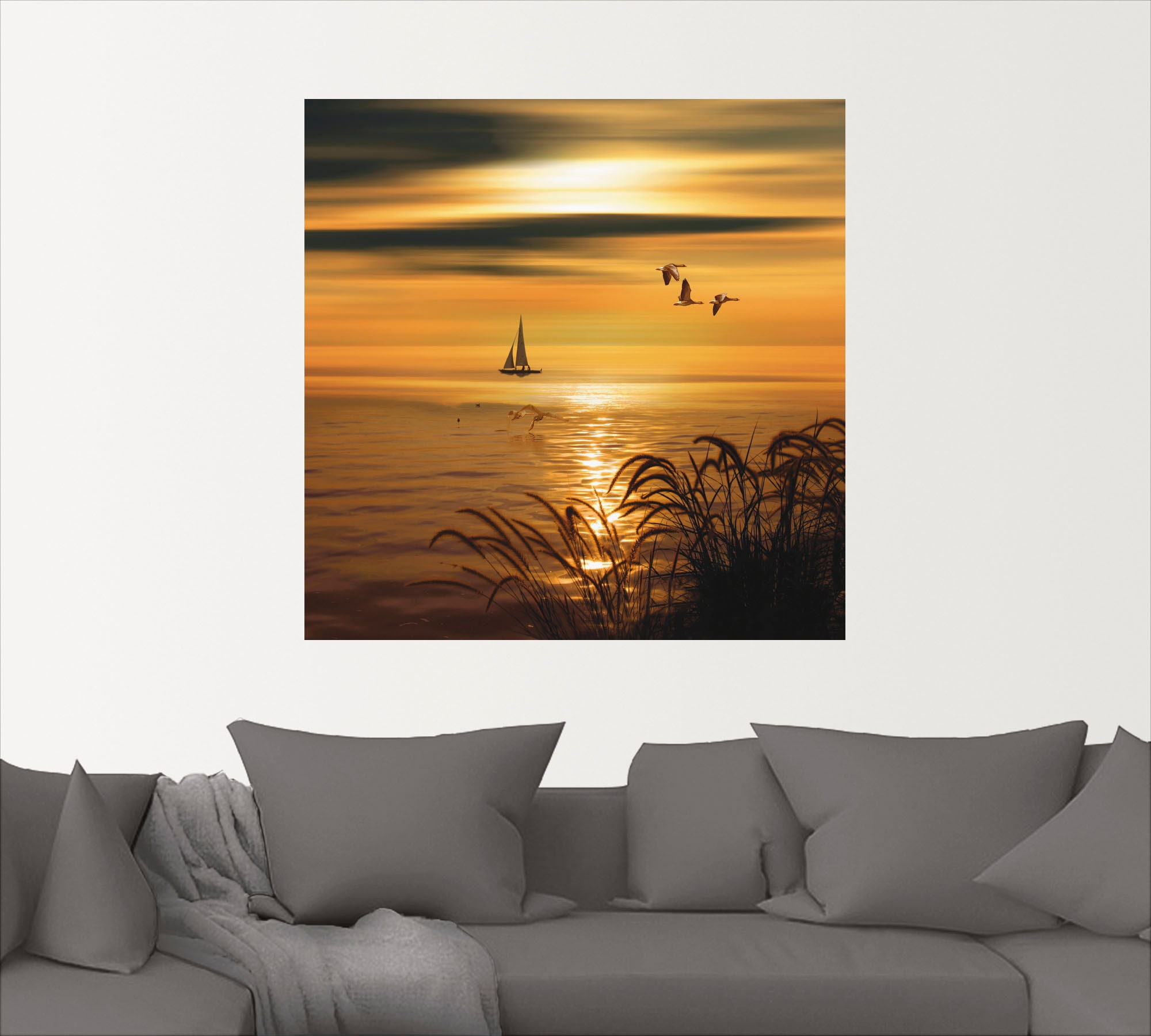 Artland Wandbild »Goldene See Impressionen«, Gewässer, (1 St.), als Leinwandbild, Wandaufkleber in verschied. Größen