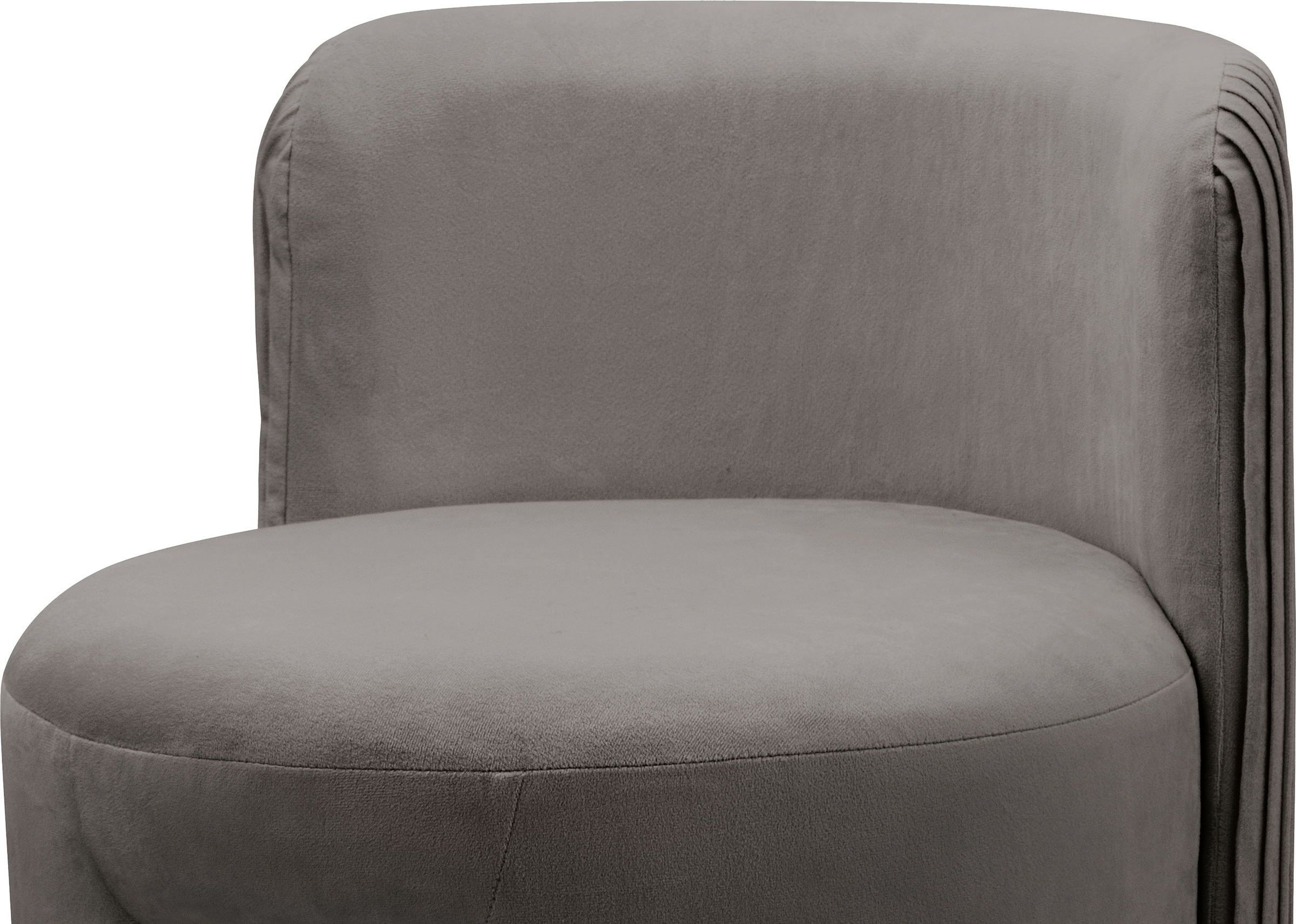 Kayoom Sitzhocker »Hocker Curvy 125, TOPSELLER!, bequeme Rückenstütze« OTTOs Choice, 1 Stk. tlg. Runder Hocker mit Rückenstütze in Plisee-Look, Samtbezug, gepolstert