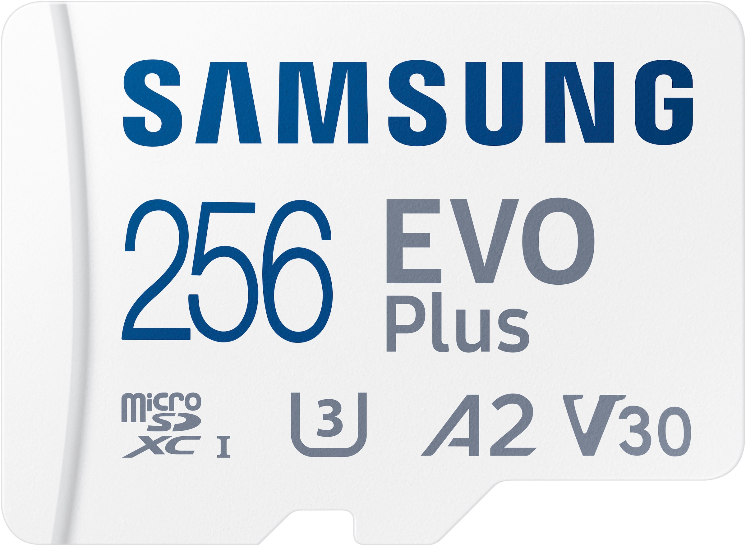 Samsung Speicherkarte »EVO Plus (2024) 256GB inkl. SD-Adapter«, (Video Speed Class 30 (V30)/UHS Speed Class 3 (U3) 160 MB/s Lesegeschwindigkeit)