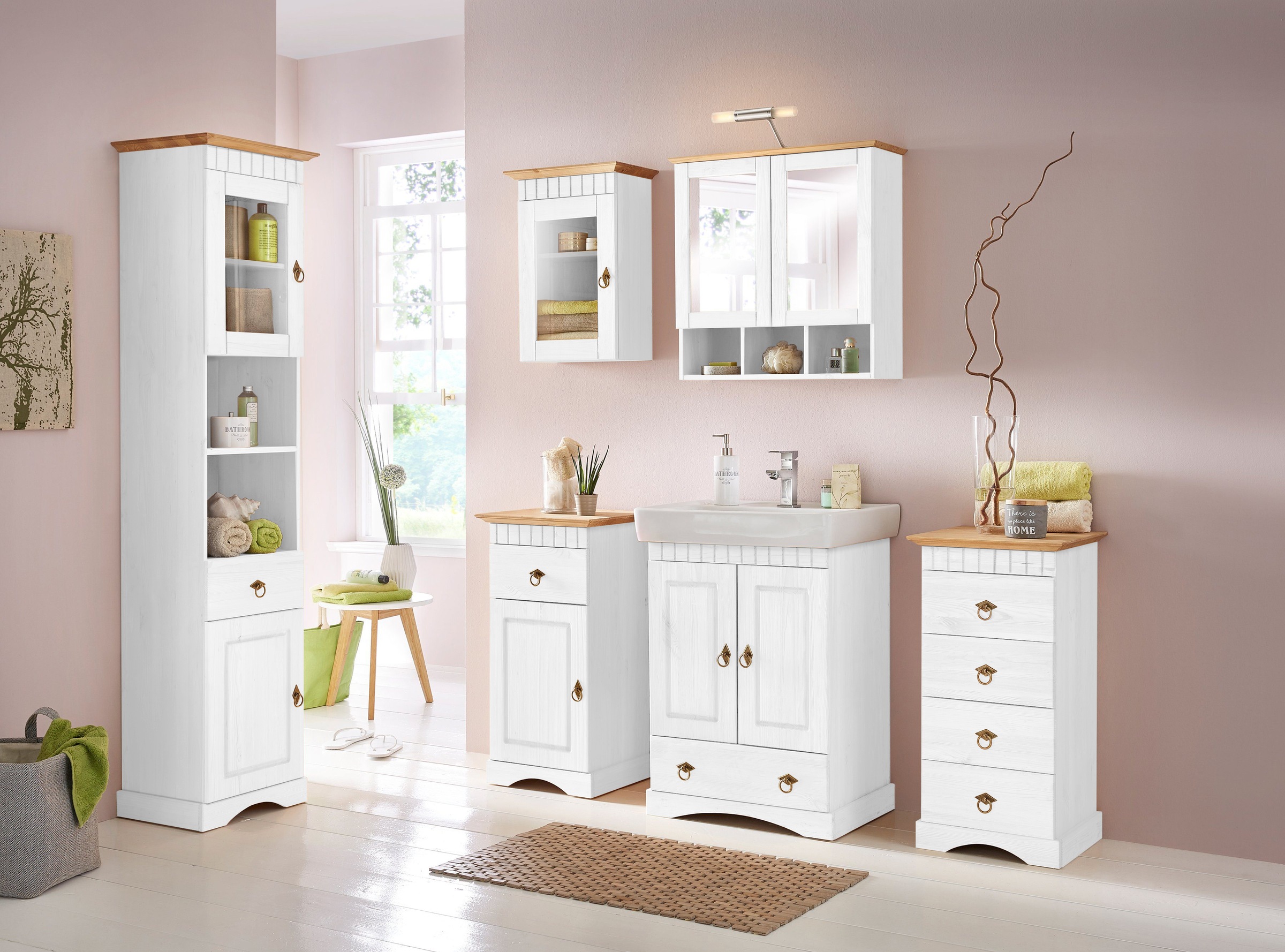 welltime Spiegelschrank »Landhaus Sylt«, Breite 62,5 cm, aus Massivholz