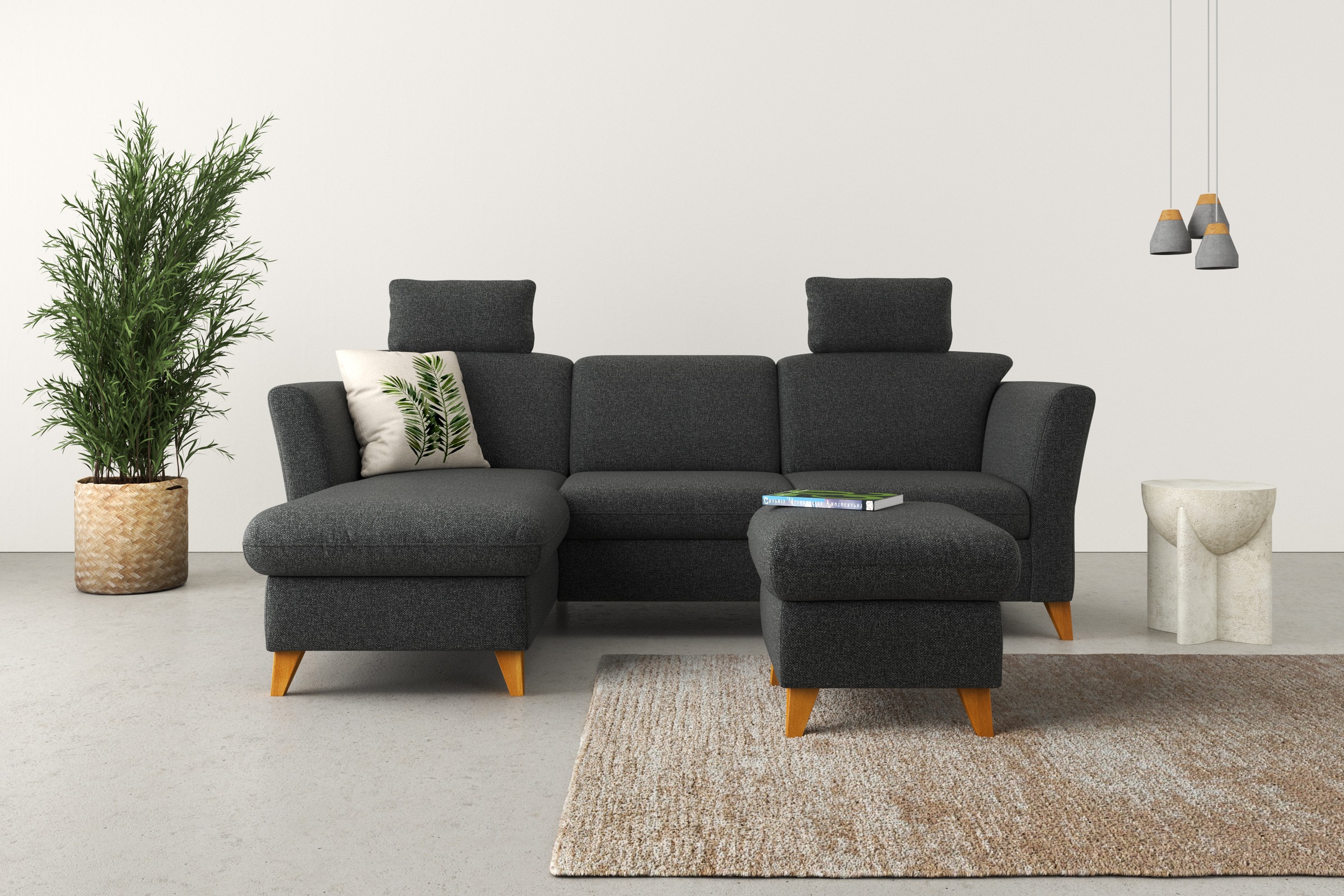 Home affaire Ecksofa »Trelleborg L-Form«, Federkern-Polsterung, wahlweise mit Bettfunktion und Bettkasten