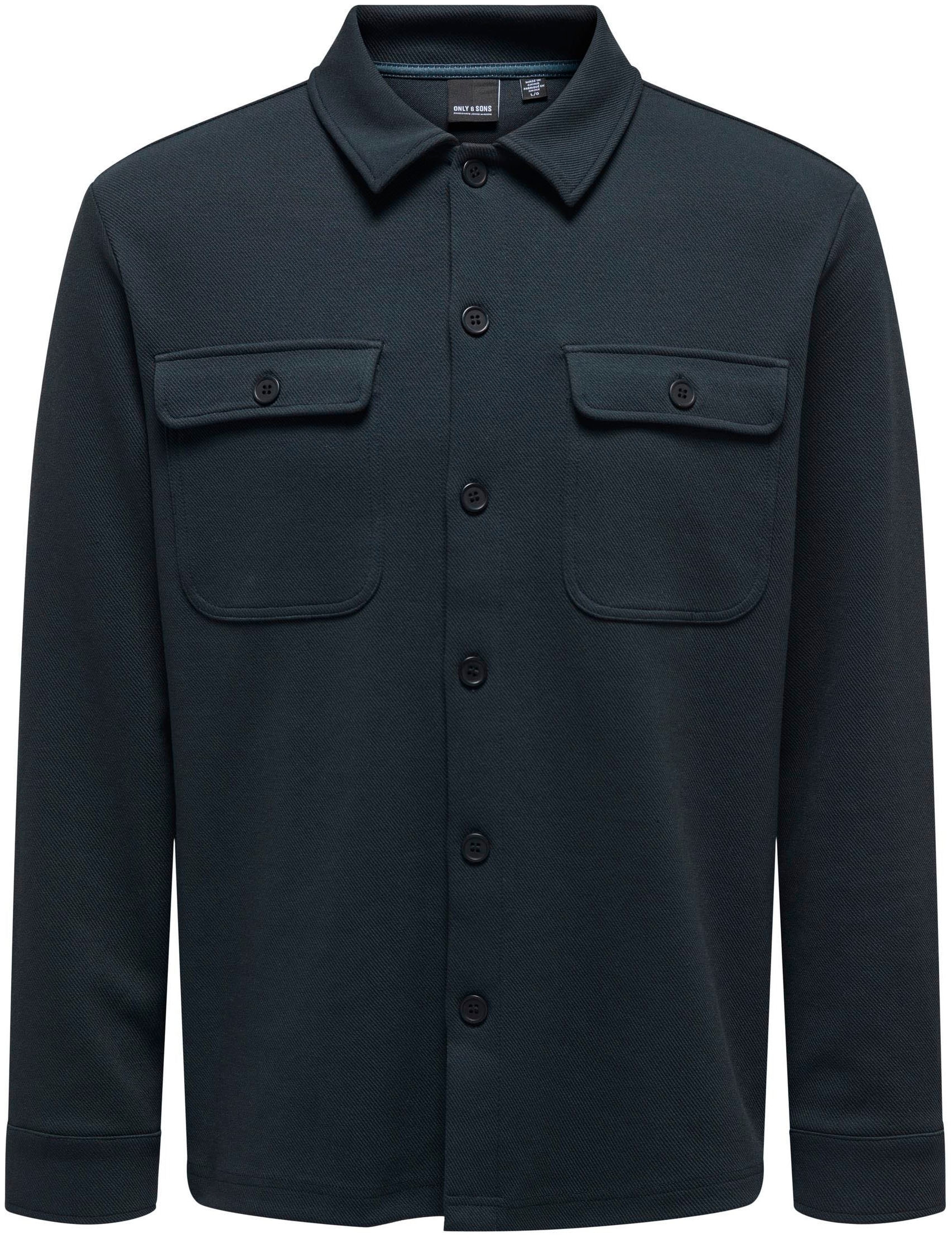ONLY & SONS Langarmhemd »ONSNEWKODYL OVERSHIRT SWEAT NOOS«