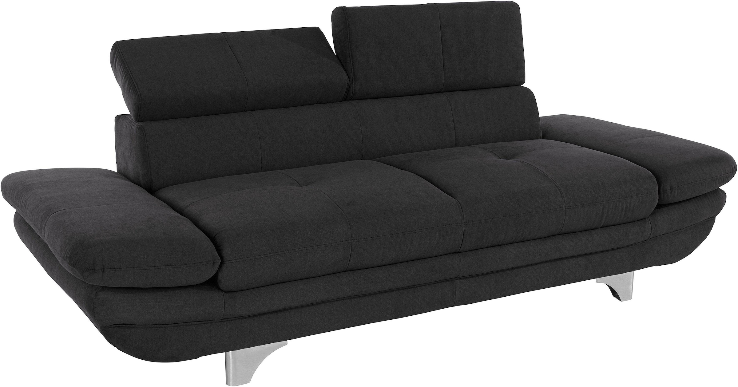 COTTA Polstergarnitur »Enterprise«, (Set), Set bestehend aus: 2-Sitzer mit Kopfteilverstellung & Hocker