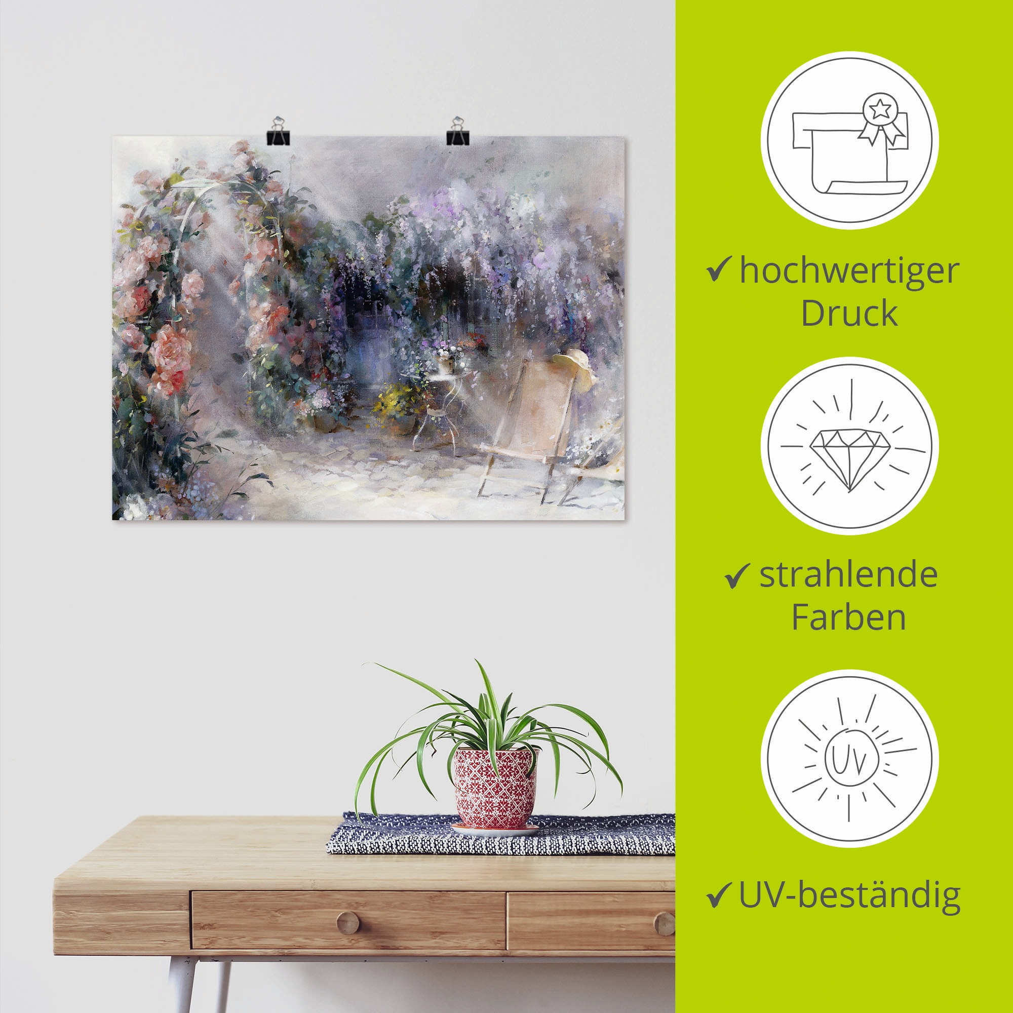 Artland Wandbild »Rosen und Flieder«, Garten, (1 St.), als Leinwandbild, Poster, Wandaufkleber in verschied. Größen