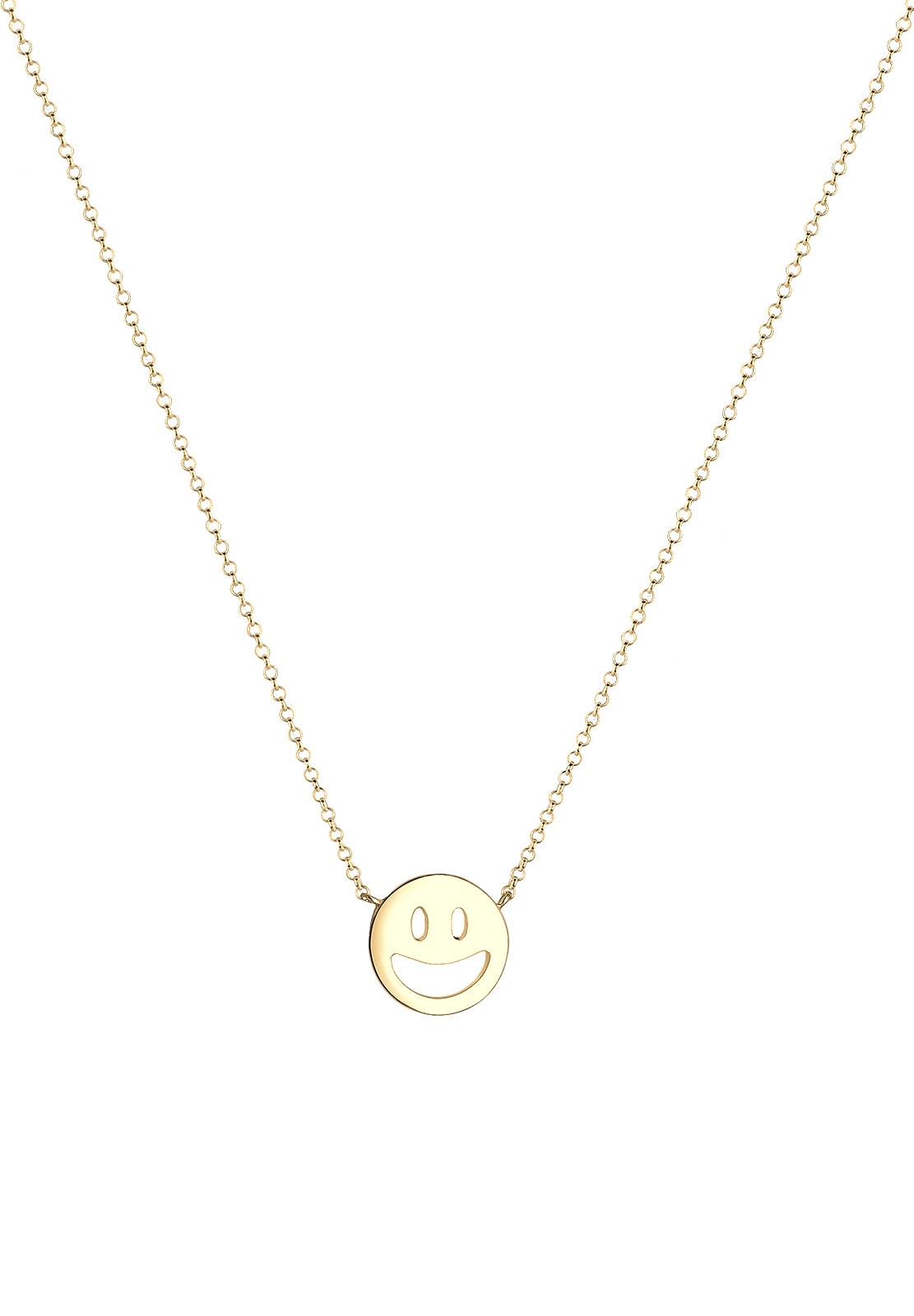 Elli Kette mit Anhänger »Halskette Smiling Face 925 Sterling Silber«