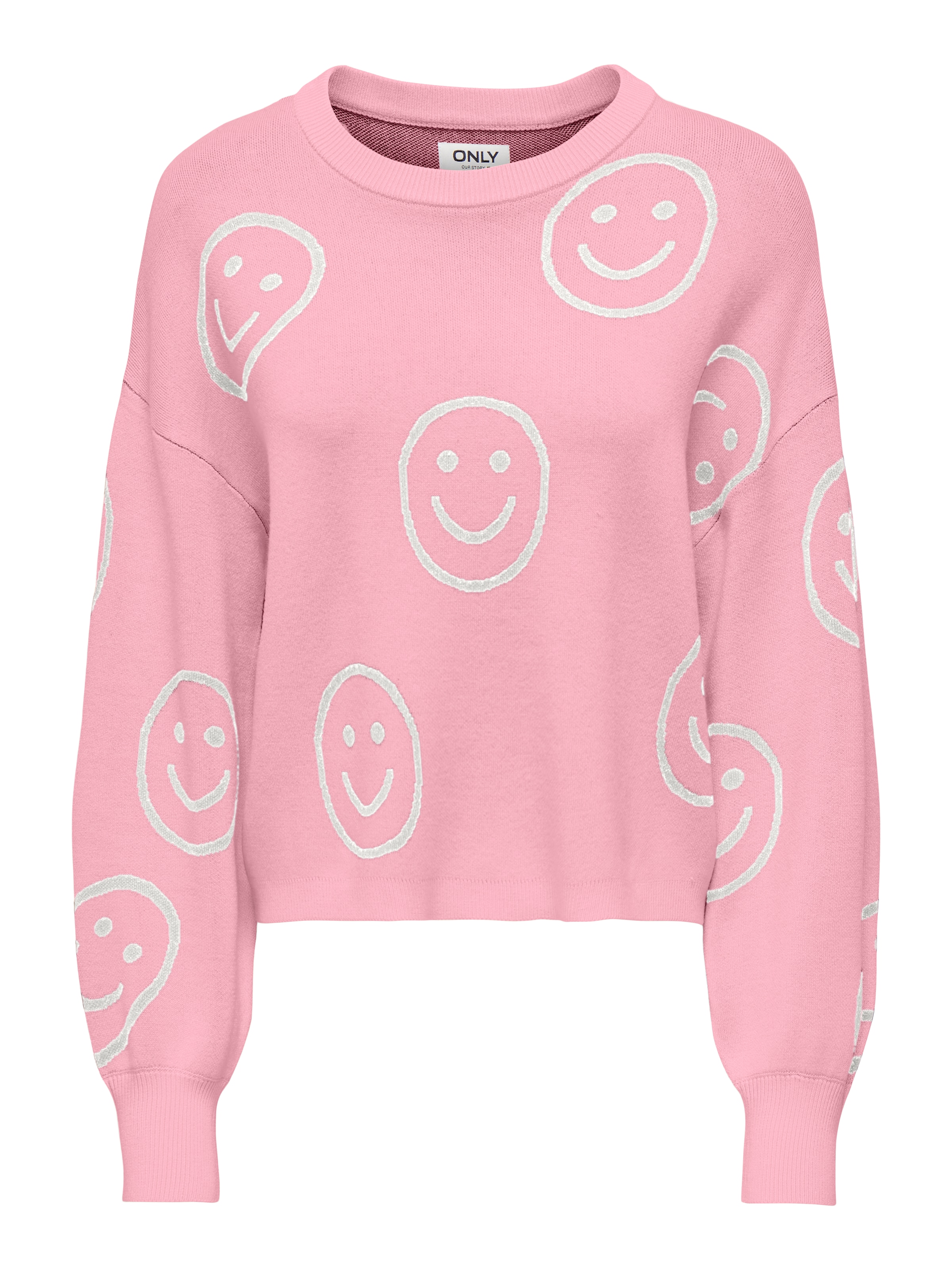 ONLY Strickpullover »ONLMONTANA LS JQ O-NECK CC KNT« mit Rippbündchen