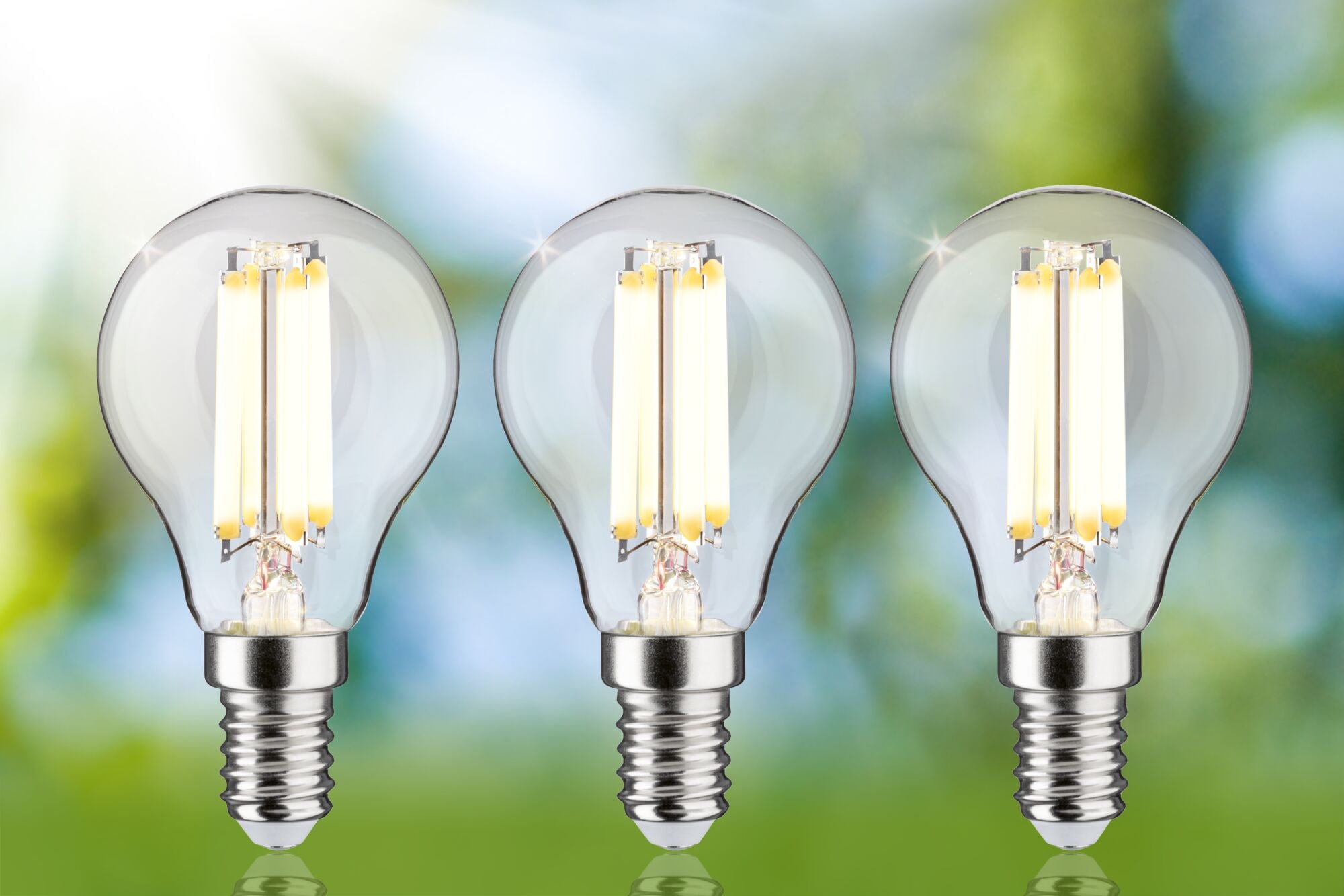 Paulmann LED-Leuchtmittel »Eco-Line Filament 230V LED Tropfen E14 3er-Pack 525lm 2,5W 3000K Klar« E14 3 Stk. Warmweiß
