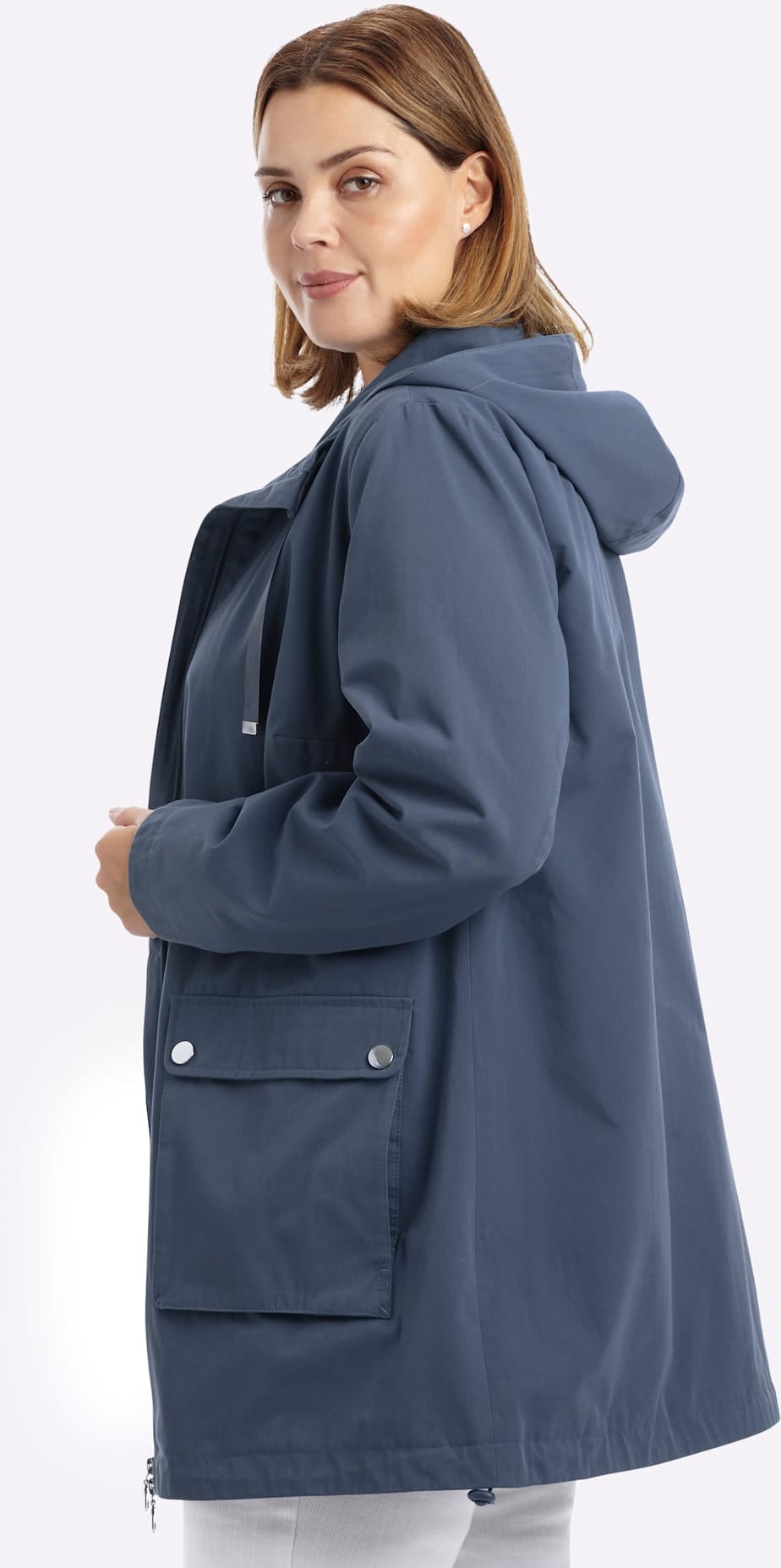 Sheego Langjacke mit Kapuze