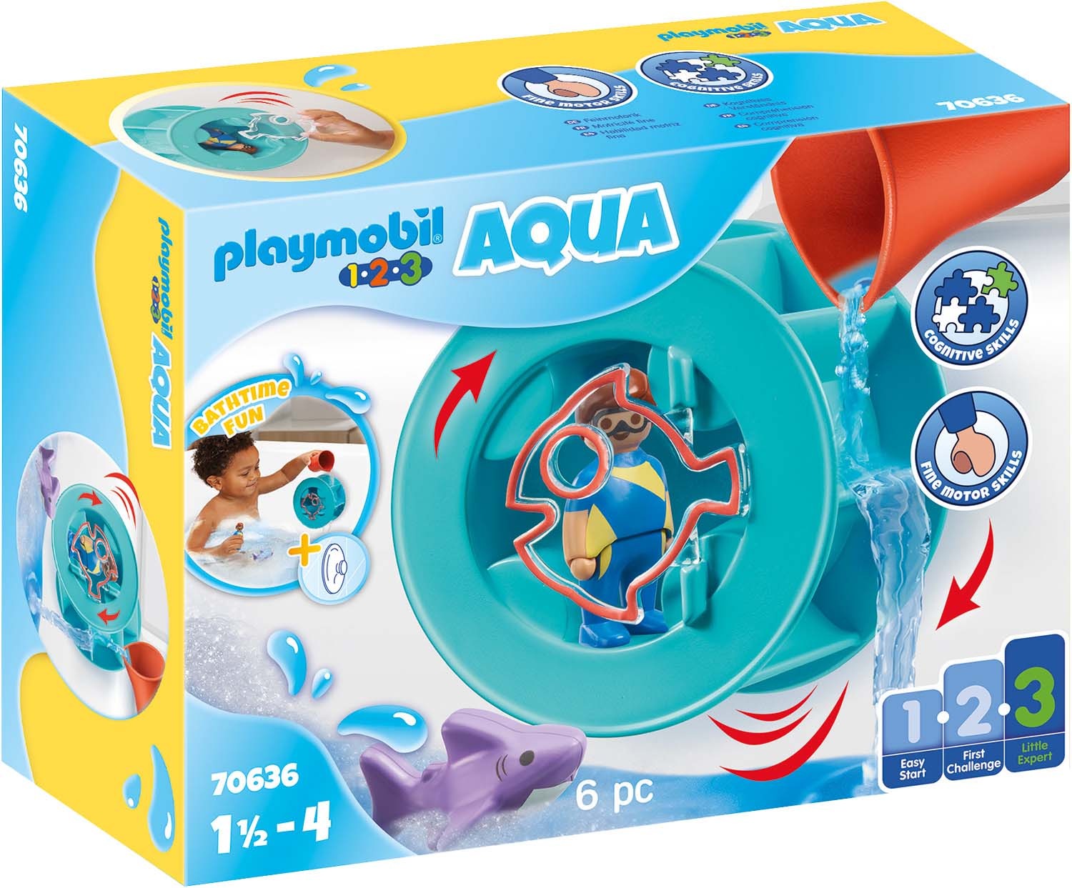 Playmobil® Konstruktions-Spielset »Wasserwirbelrad mit Babyhai (70636), Playmobil 123... kaufen