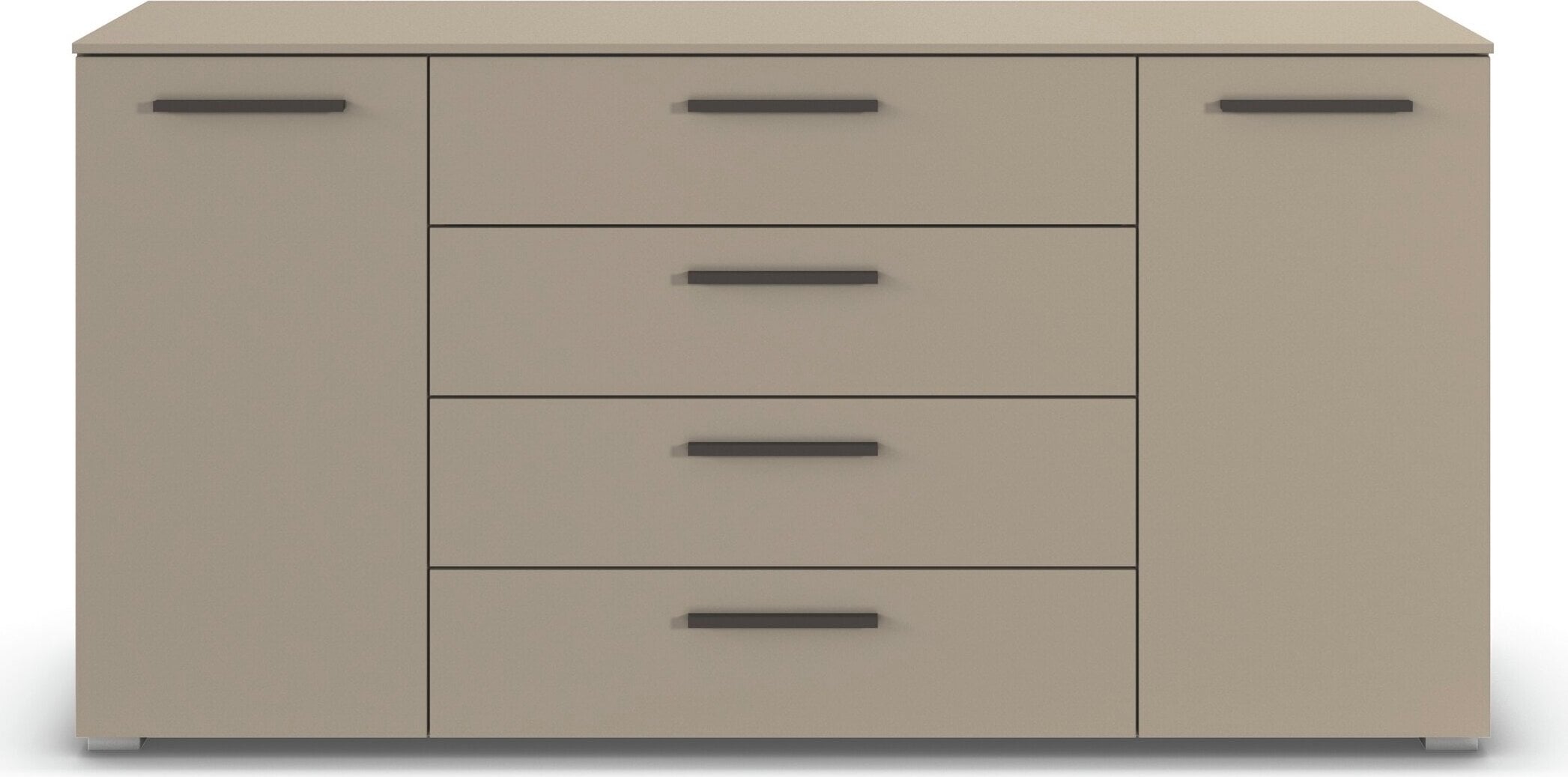 rauch Kombikommode »Sideboard Schubkommode Kommode MONTCLAR Front Dekor/Hochglanz/Glas« Breite 160 / Höhe 81 cm, 2 Einlegeböden, inkl. Soft-Close-Funktion,  2-türig, 4 geräumige Schubladen, viele Griffvarianten MADE IN GERMANY