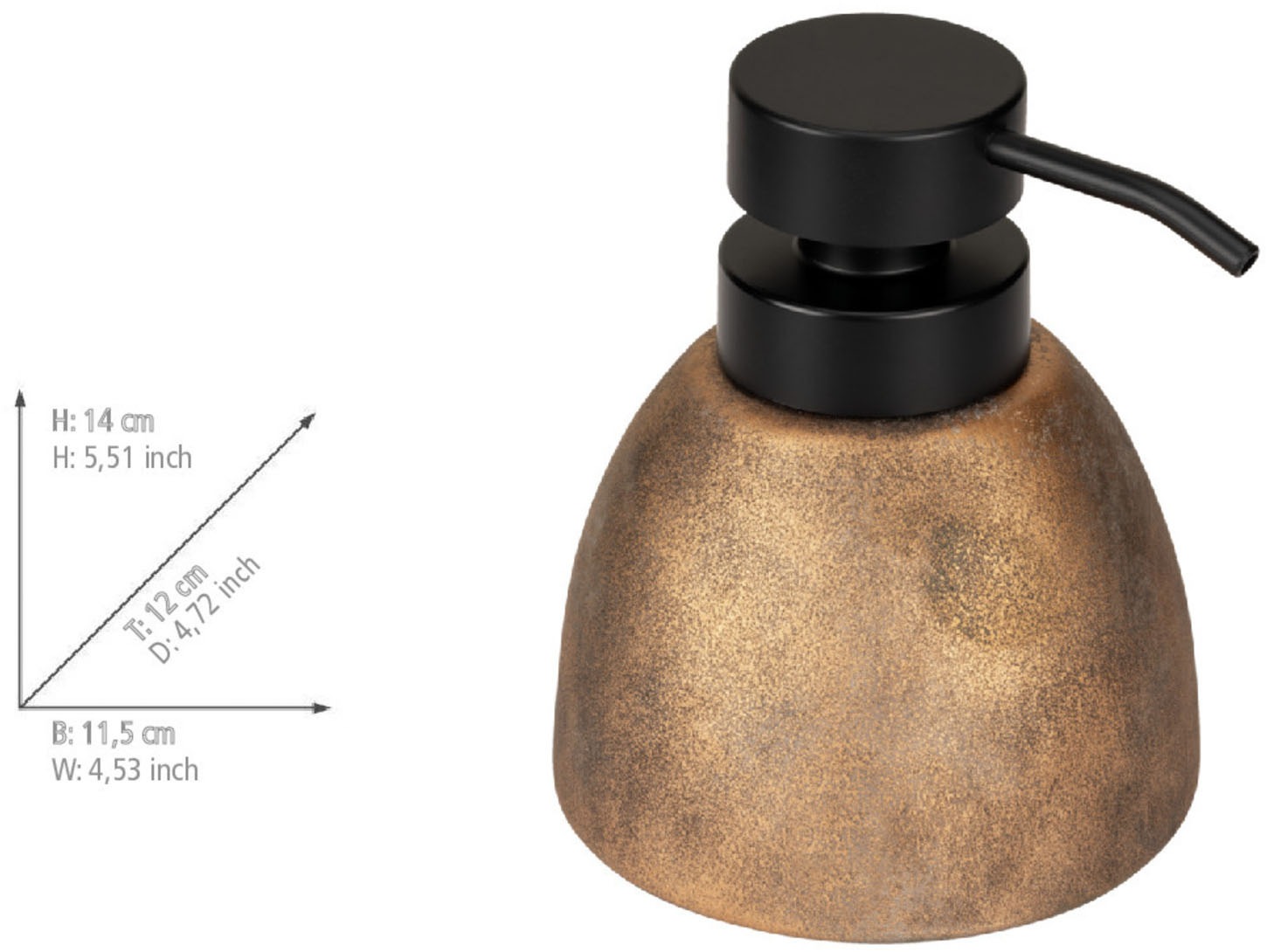 WENKO Badaccessoire-Set »Tremea« bestehend aus Seifenspender und Zahnputzbecher, Keramik in bronze matt
