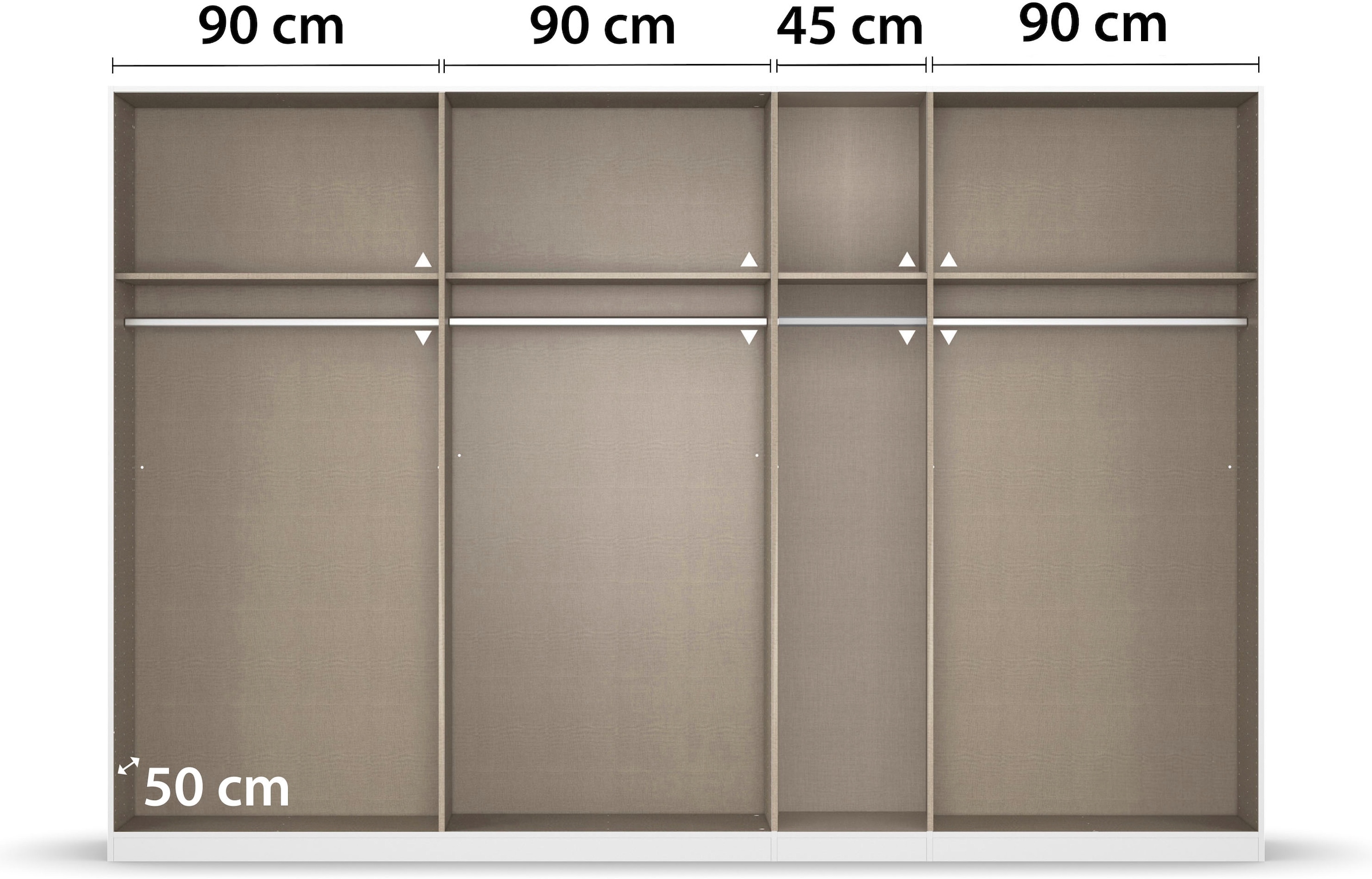 rauch Kleiderschrank »Drehtürenschrank Schrank Garderobe Wäscheschrank Schlafzimmer AVOLA«, (in 3 verschiedenen Ausstattungen BASIC/CLASSIC/PREMIUM), mit hochwertigen Stangengriffen in Schwarz aus Metall MADE IN GERMANY