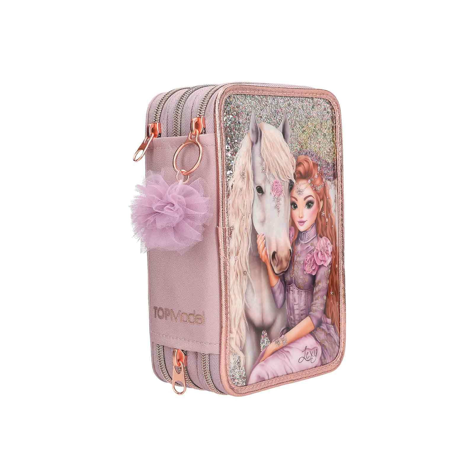 Depesche Buntstift »3-Fach Federtasche VIVA VIOLET inkl. Stifte TOPModel 7,5 x 13 x 20 cm lila«