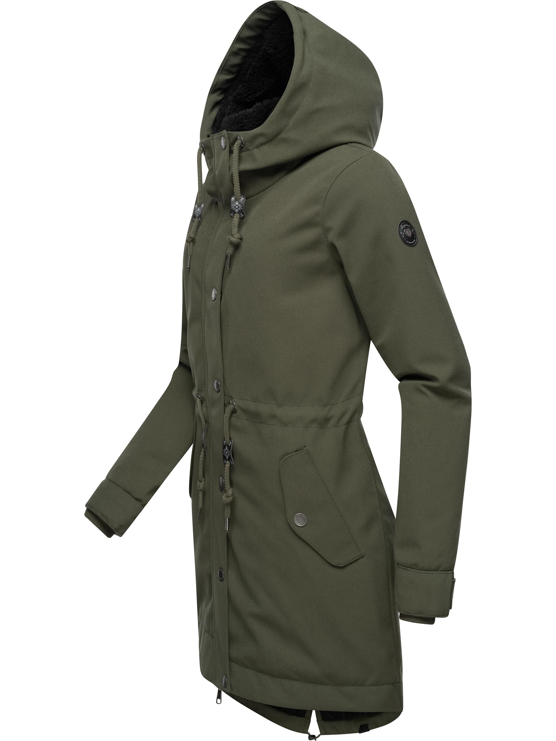 Ragwear Parka »Kurzmantel Canny Canvas«, mit Kapuze, Wasserdichter Damen Wintermantel mit Kapuze