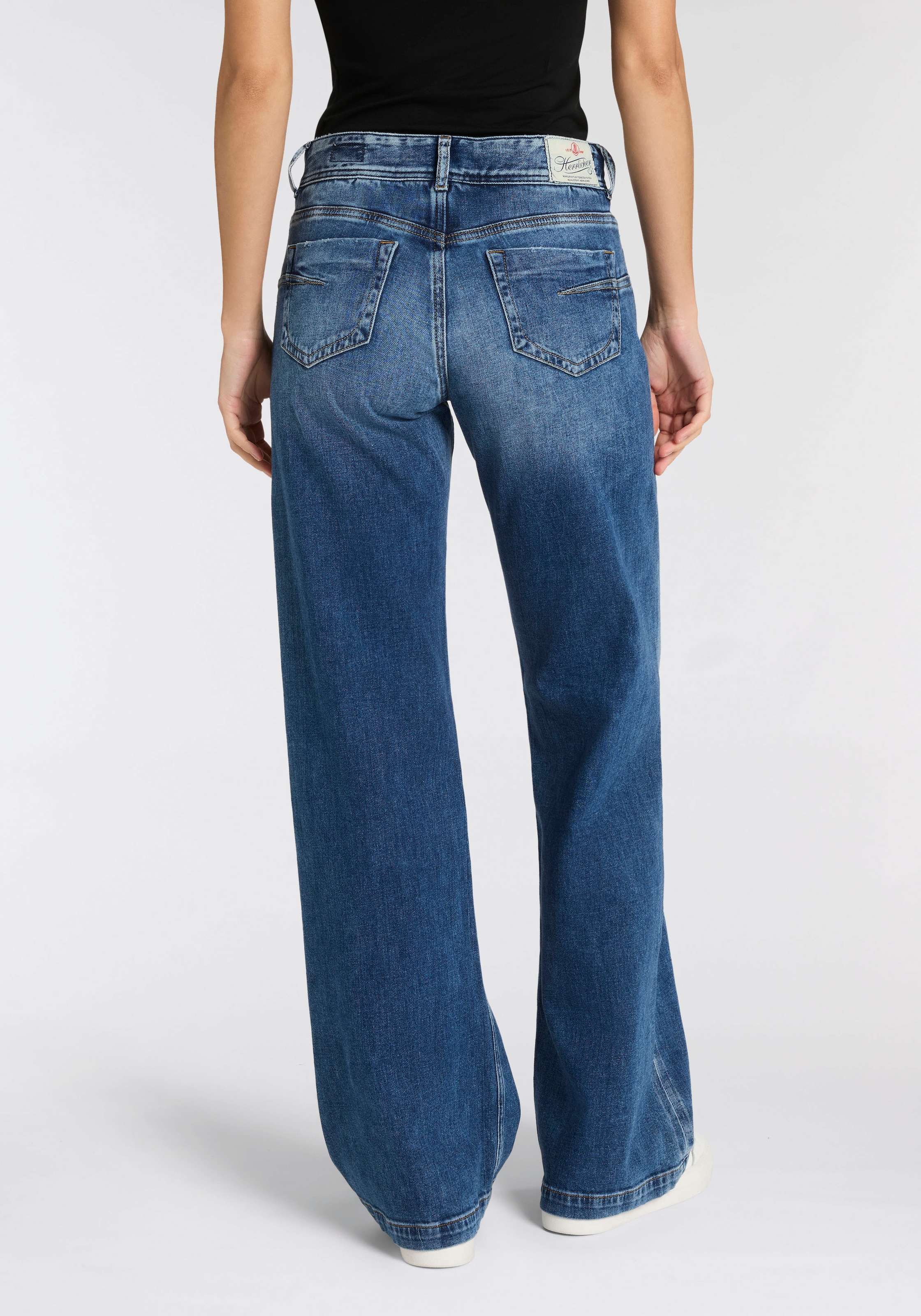 Herrlicher 5-Pocket-Jeans »Edna Denim Stretch« mit weitem Bein, Flared Fit