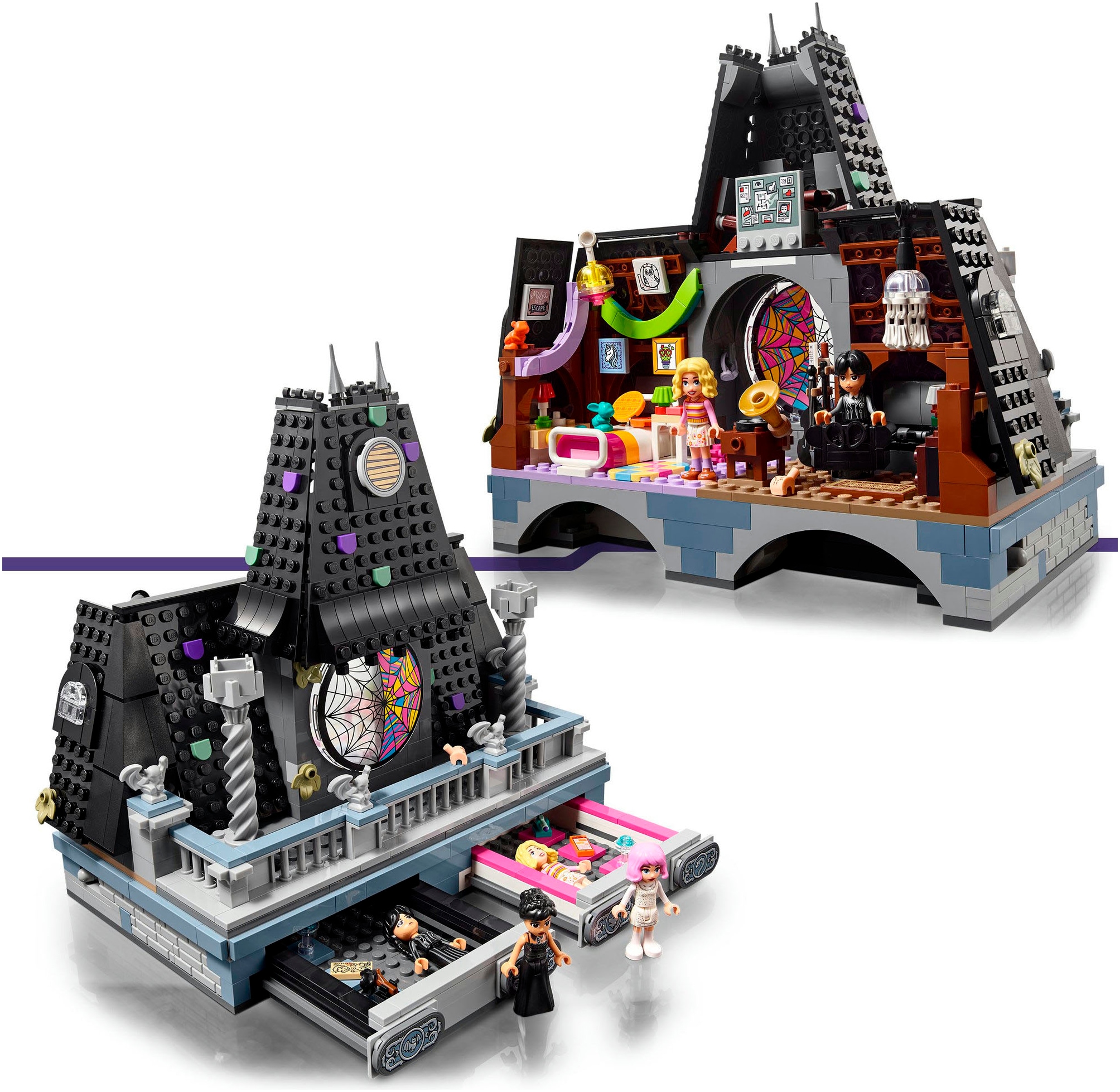 LEGO® Konstruktionsspielsteine »Wednesdays und Enids Zimmer im Studentenwohnheim (76781)«, (750 St.), LEGO Wednesday; Made in Europe