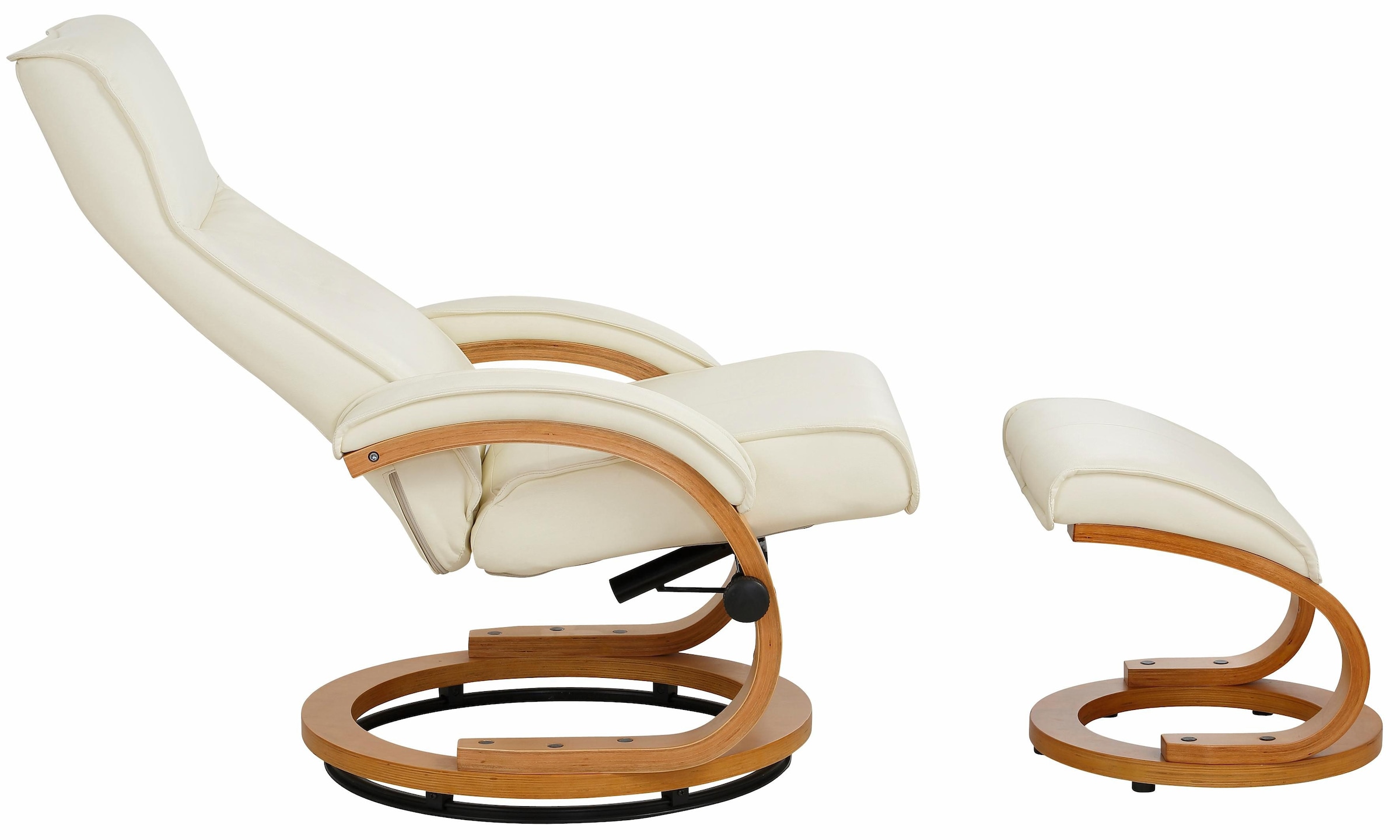 Home affaire Relaxsessel »Paris, TV-Sessel mit Hocker und manueller Liegefunktion«, (Set, 2 St., bestehend aus Sessel und Hocker), Dreh- und Kippfunktion, NaturLEDER®