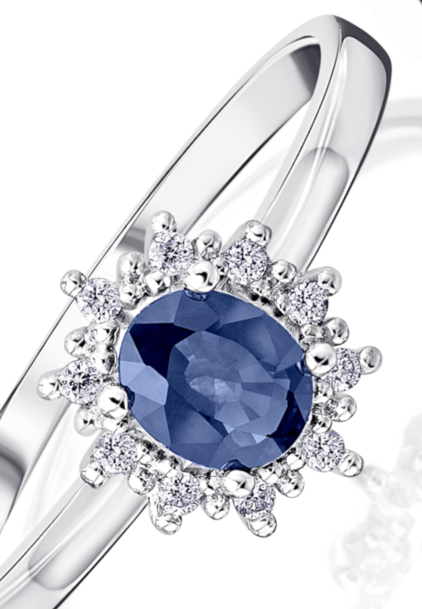 ONE ELEMENT Diamantring »0.05 ct Diamant Brillant Safir Ring aus 585 Weißgold«