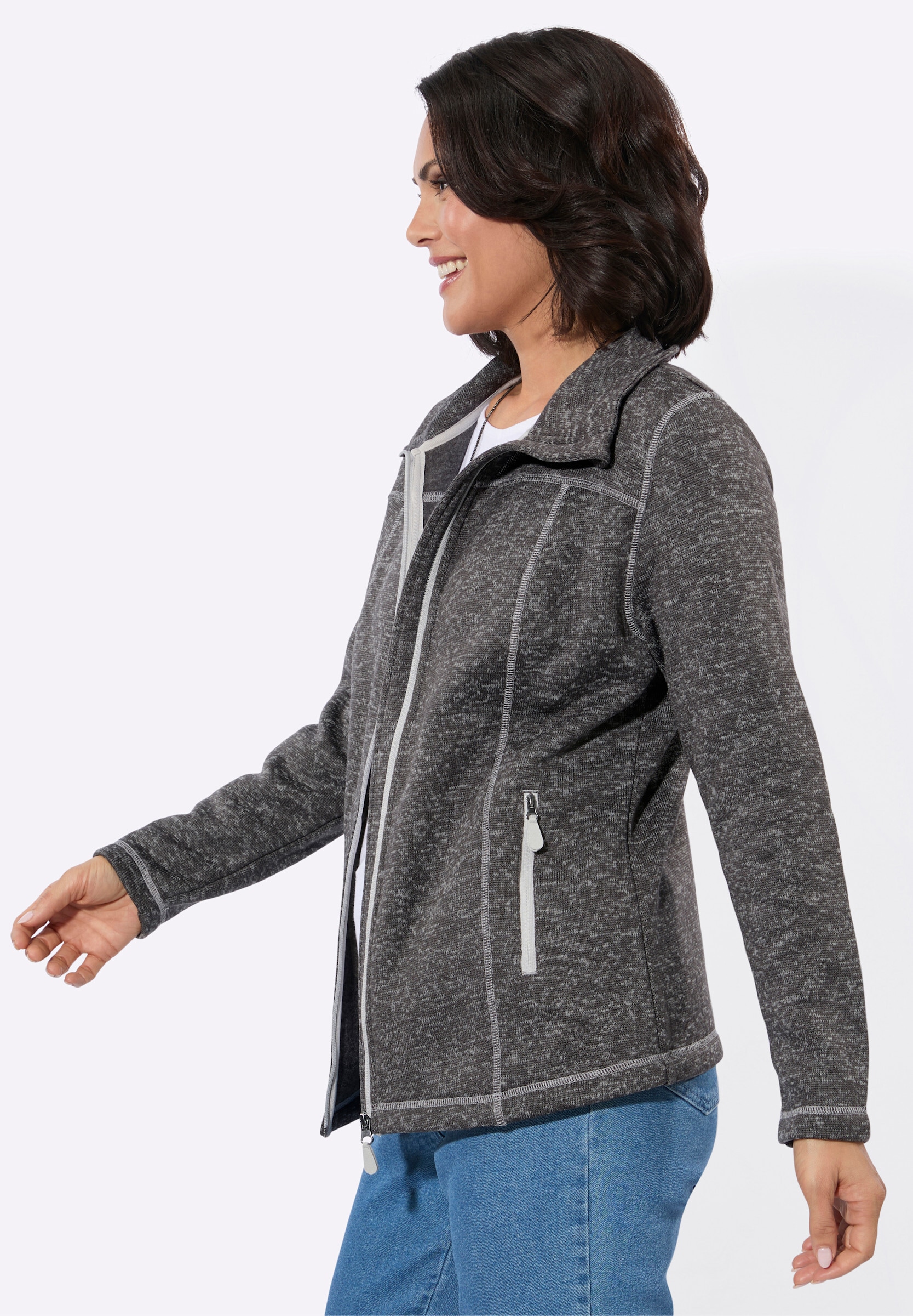 Witt Fleecejacke »Strickfleece-Jacke Strickfleece-Jacke mit Teilungsnähten«