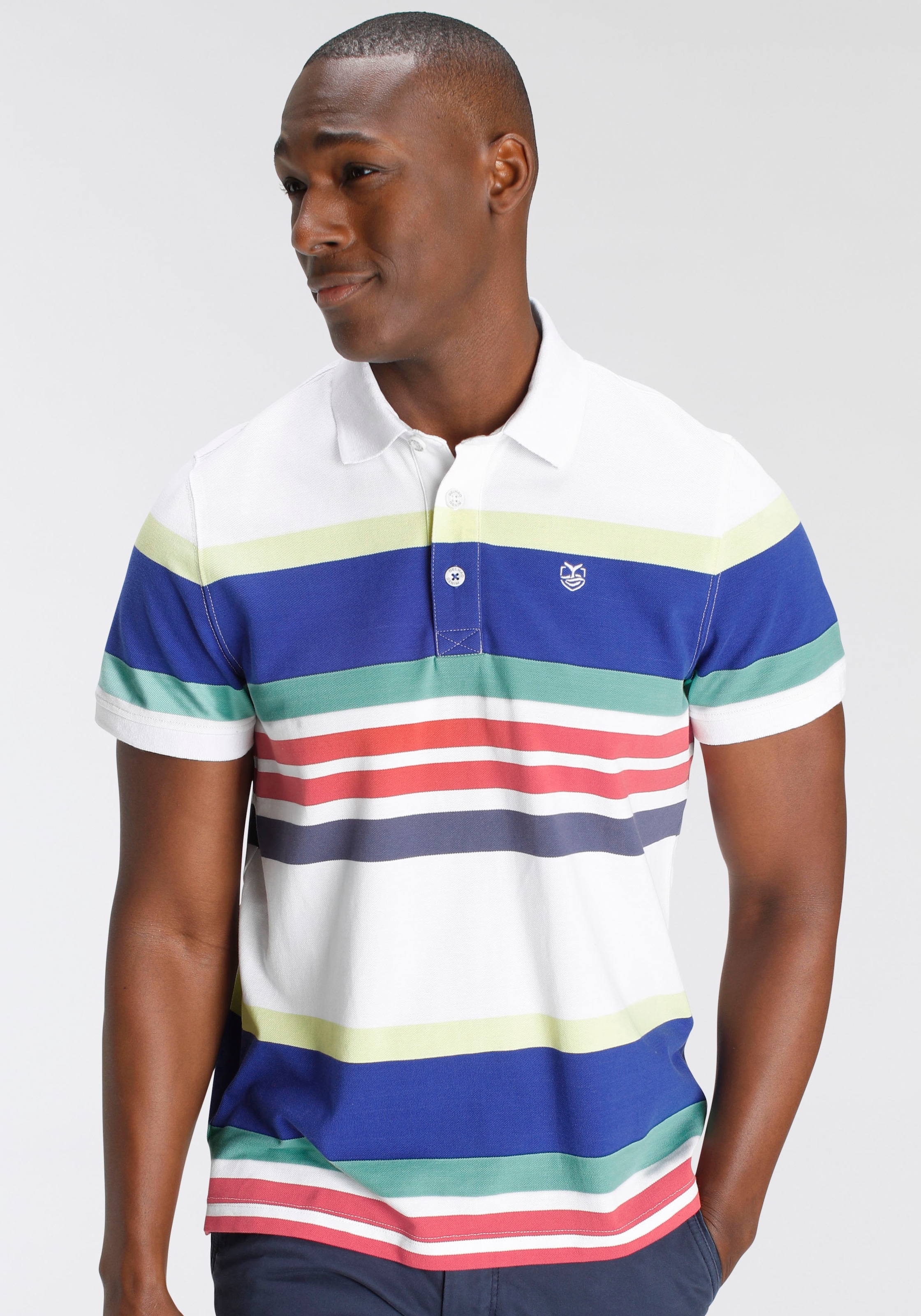 DELMAO Poloshirt, Kurzarm, mit Polokragen, aus Piqué-Stoff, aus 100% Baumwolle