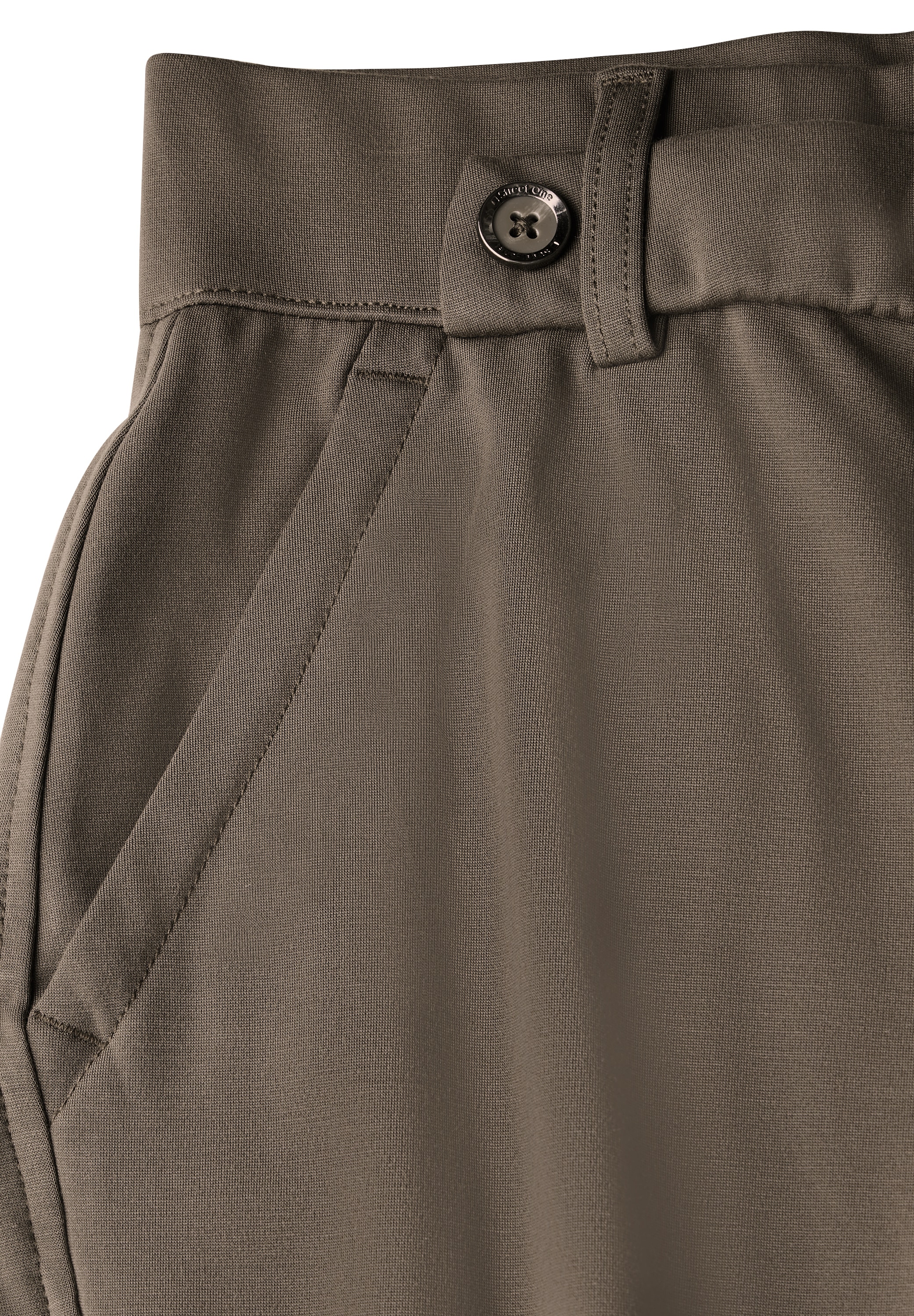 STREET ONE Stoffhose, Sommerhose mit Knopfdetail am Bund