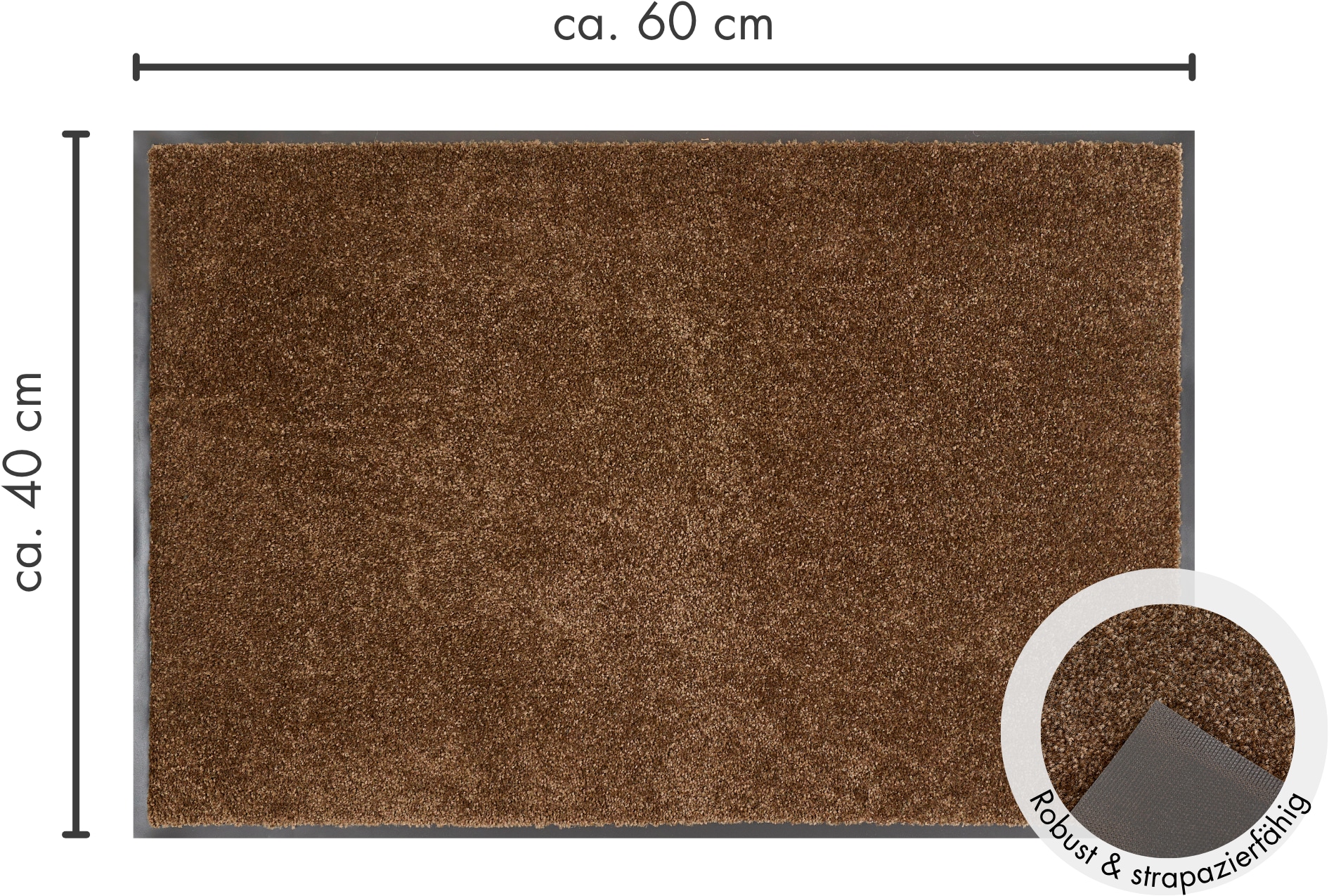 Andiamo Fußmatte »Super Wash & Clean, Made in Belgium« rechteckig 7 mm Höhe Schmutzfangmatte, Uni Farben, rutschhemmend, waschbar