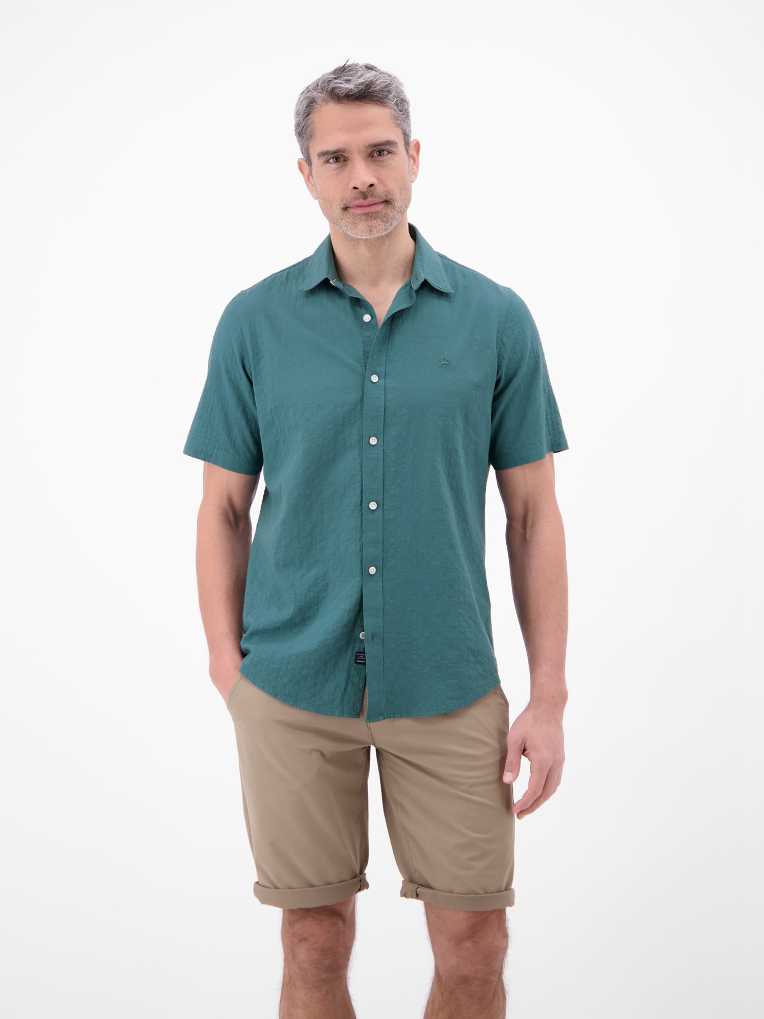 LERROS Kurzarmhemd »Kurzarmhemd im Knitterlook«