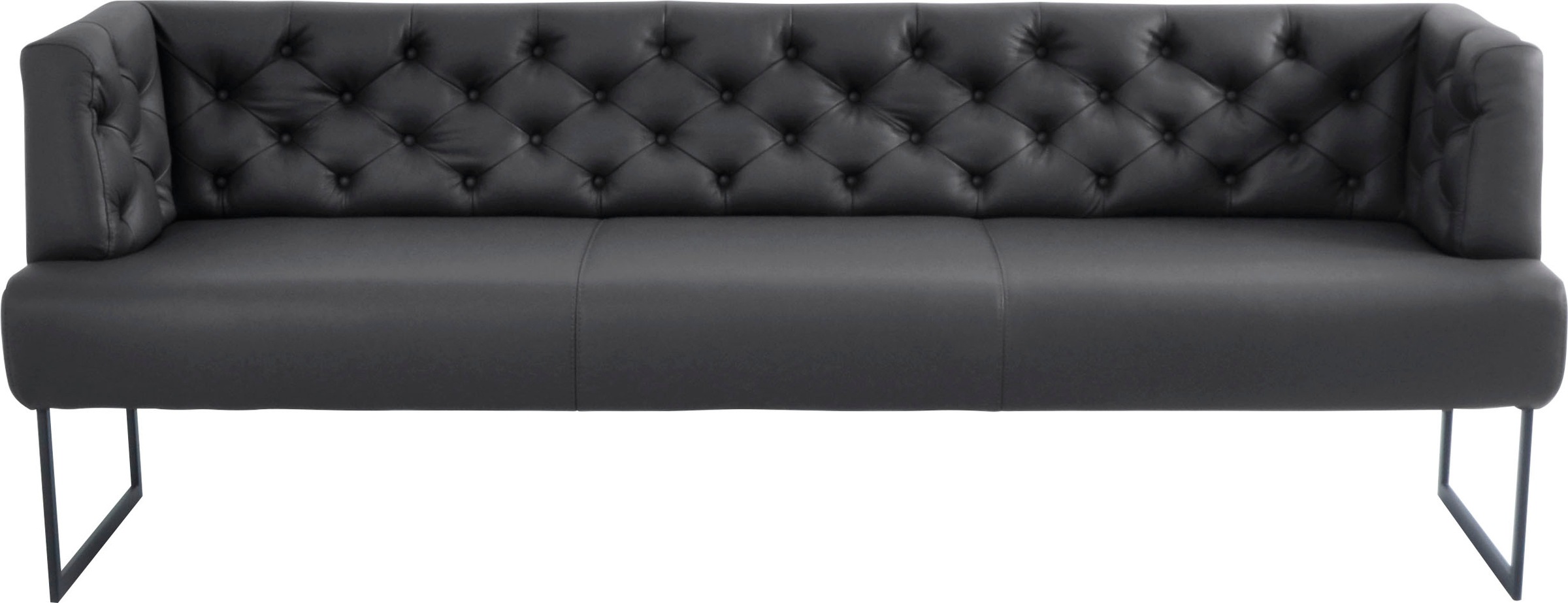 K+W Komfort & Wohnen Polsterbank »Creso« im modernen Chesterfield-Look, mit schwarzen Kufenfüßen