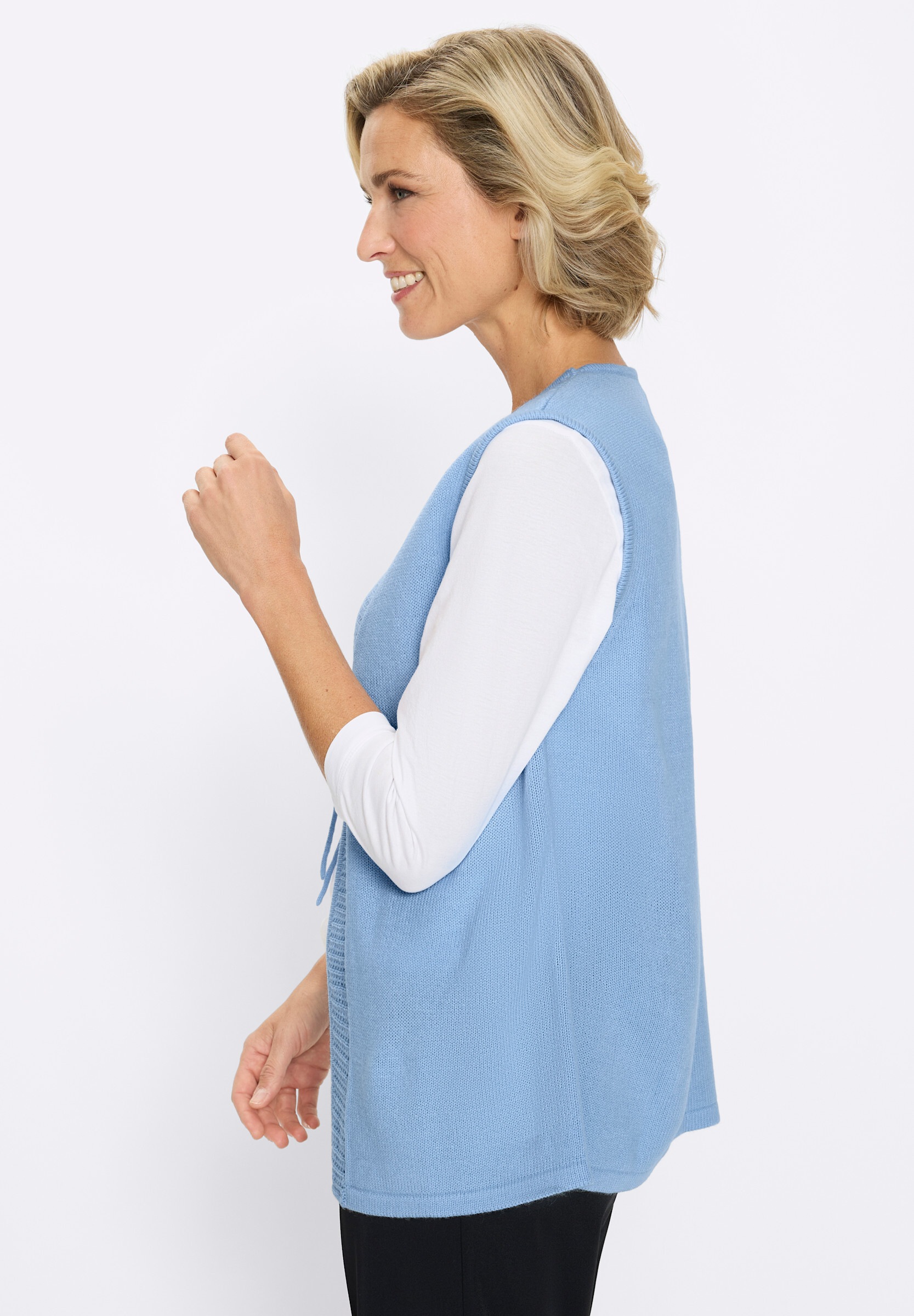 Sieh an! Strickweste »Strickweste Strickweste mit Ajour-Muster im Vorderteil«
