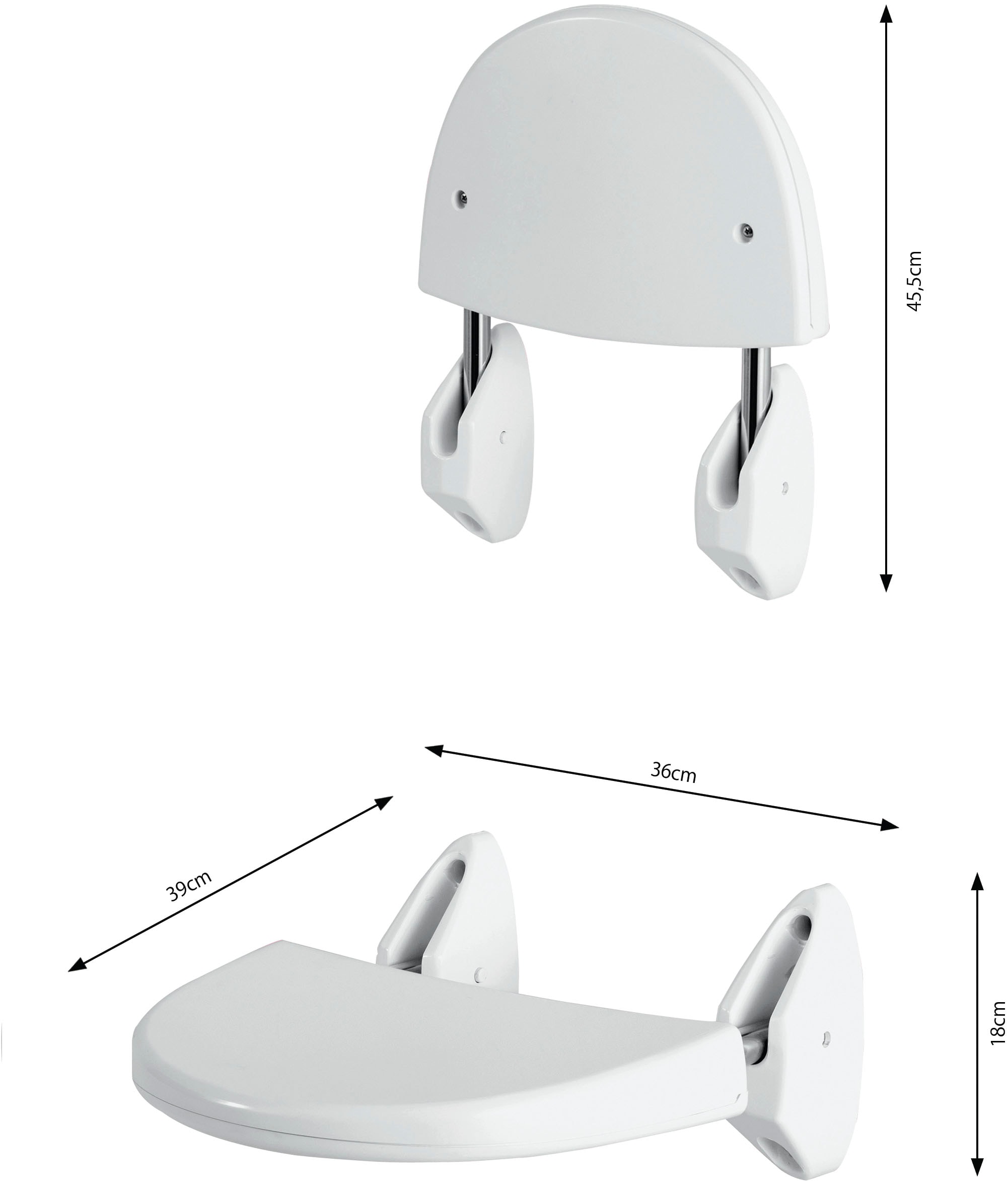 Bischof Duschklappsitz »Kläppi«, belastbar bis 120 kg, Wandbefestigung, platzsparend