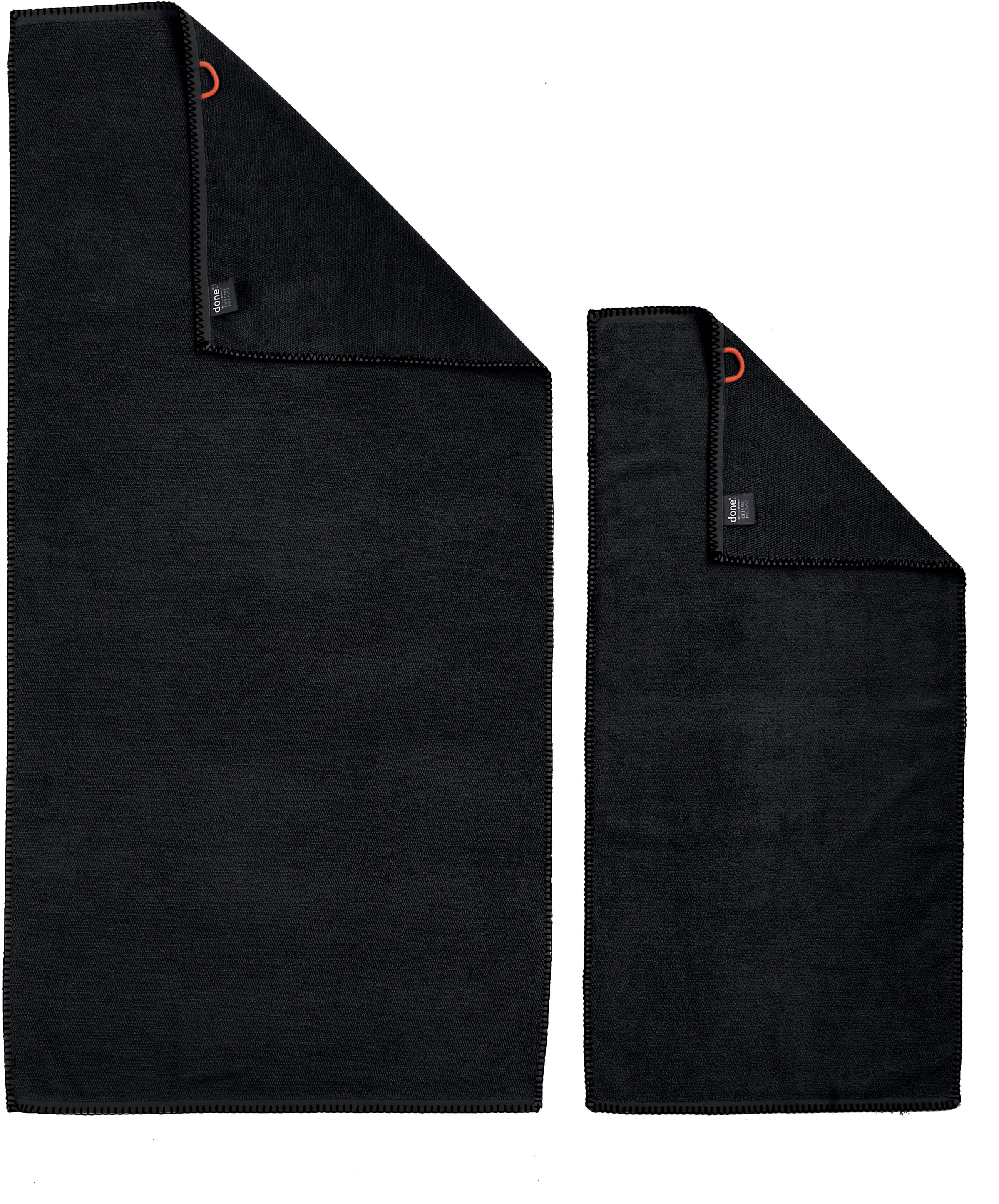 done.® Handtuch Set »Deluxe Prime 2xHandtücher (50x100 cm), 2x Duschtücher (70x140 cm)«, (Set, 4 St., 2 Handtücher (50x100 cm)-2 Duschtücher (70x140 cm), mit einfassender Ziernaht in schwarz