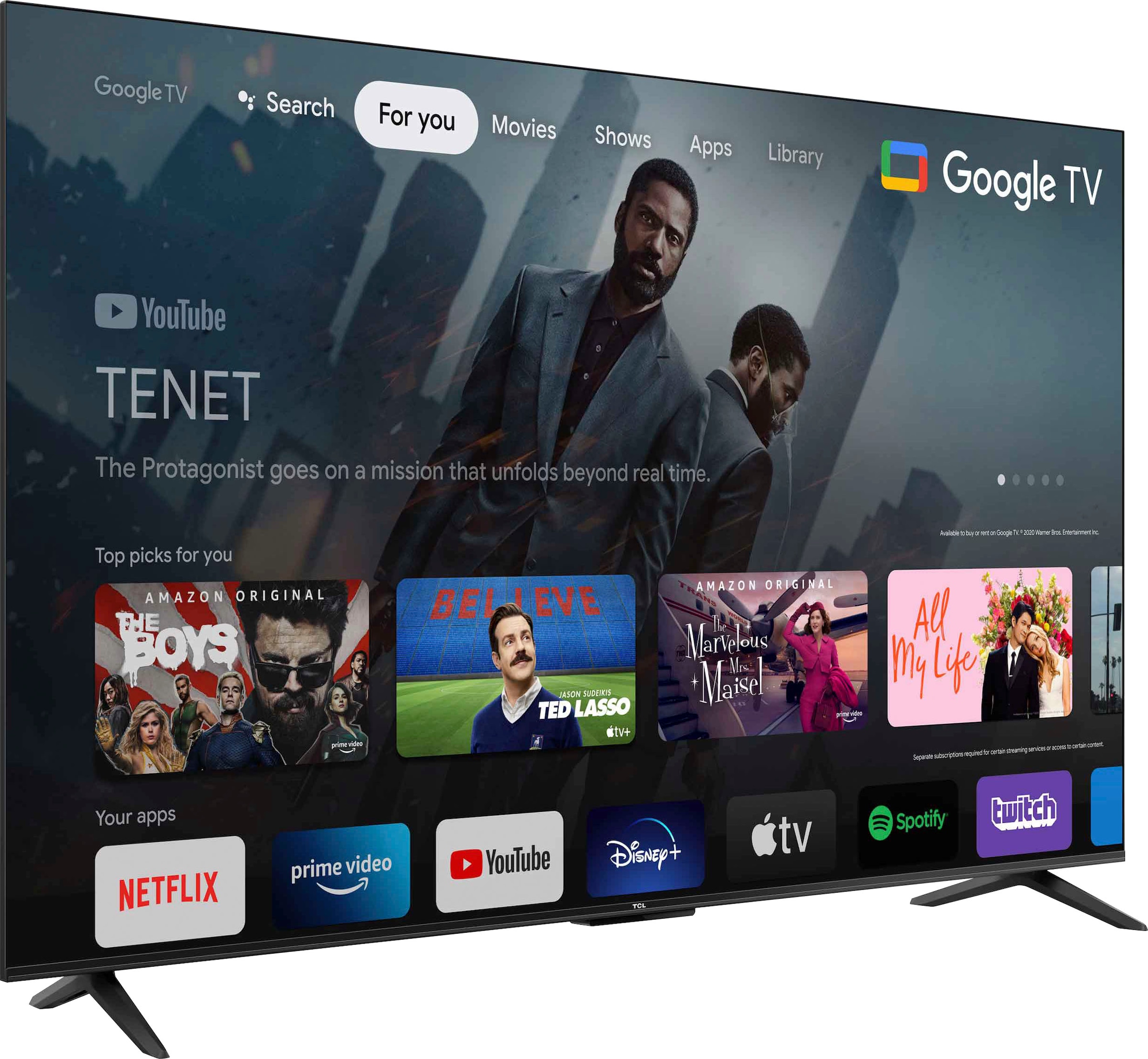 TCL LED-Fernseher »65P631X1«, 4K Ultra HD, Android TV-Google TV-Smart-TV, HDR10, 60Hz Motion Clarity, Metallgehäuse