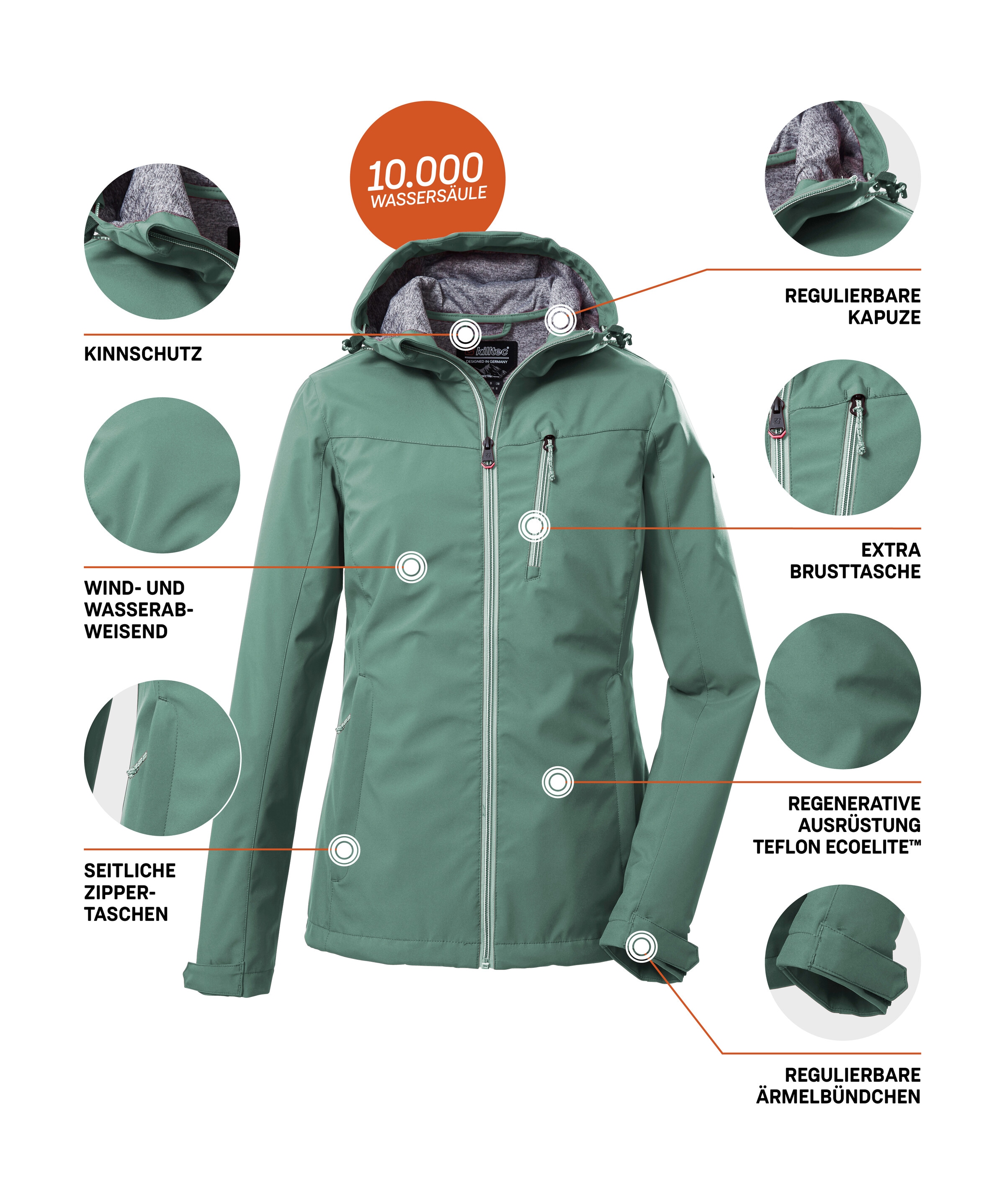 Killtec Softshelljacke »KOS 89 WMN SFTSHLL JCKT« Damen Softshelljacke: Wind-und wasserdicht, atmungsaktiv