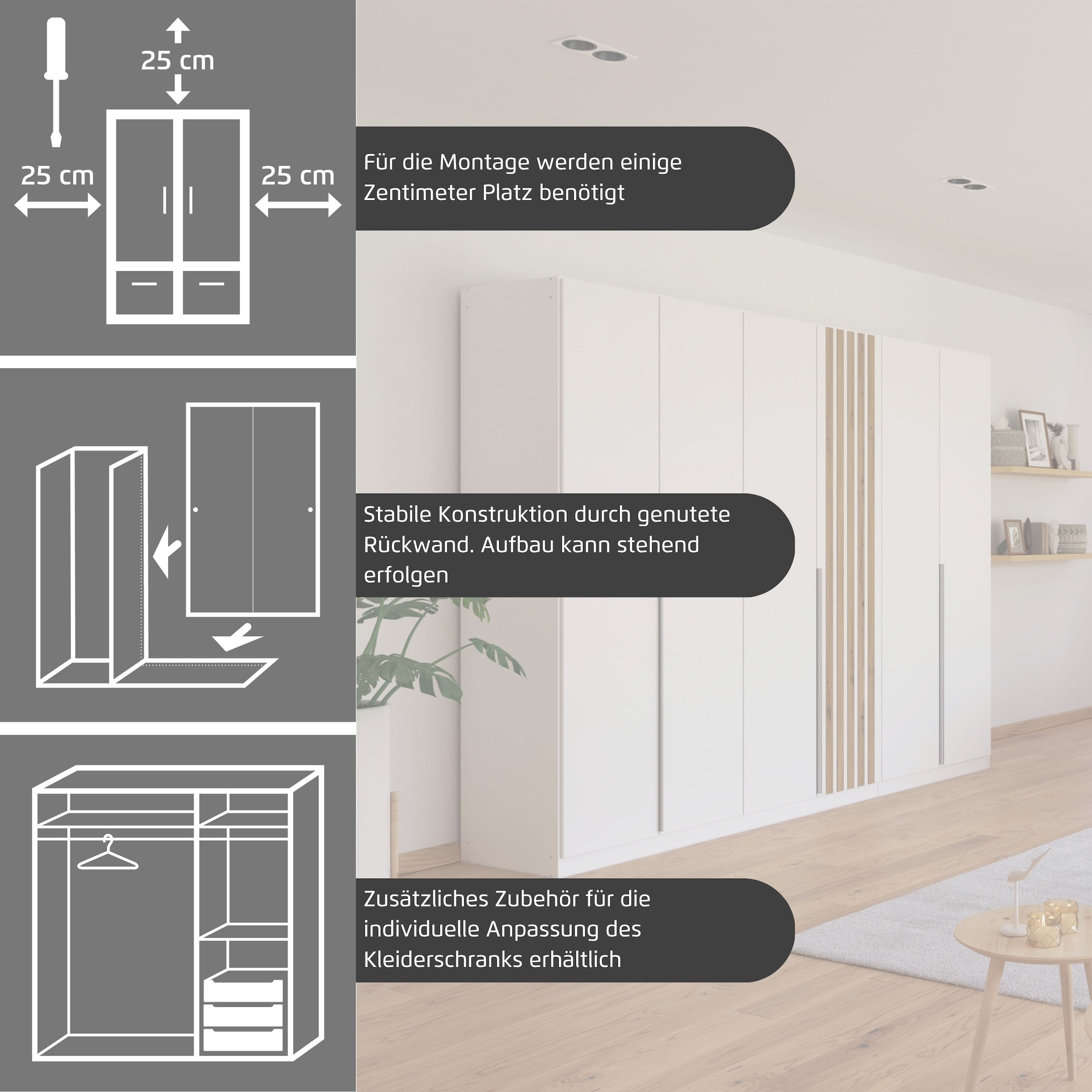rauch Schlafzimmer-Set »Komplettzimmer Komplett Set Schrank 226 cm Bett 160/180 cm LAMELLA« Set, 3 verschiedene Ausstattungen, inkl. SOFT-CLOSE, 4 tlg. tlg.