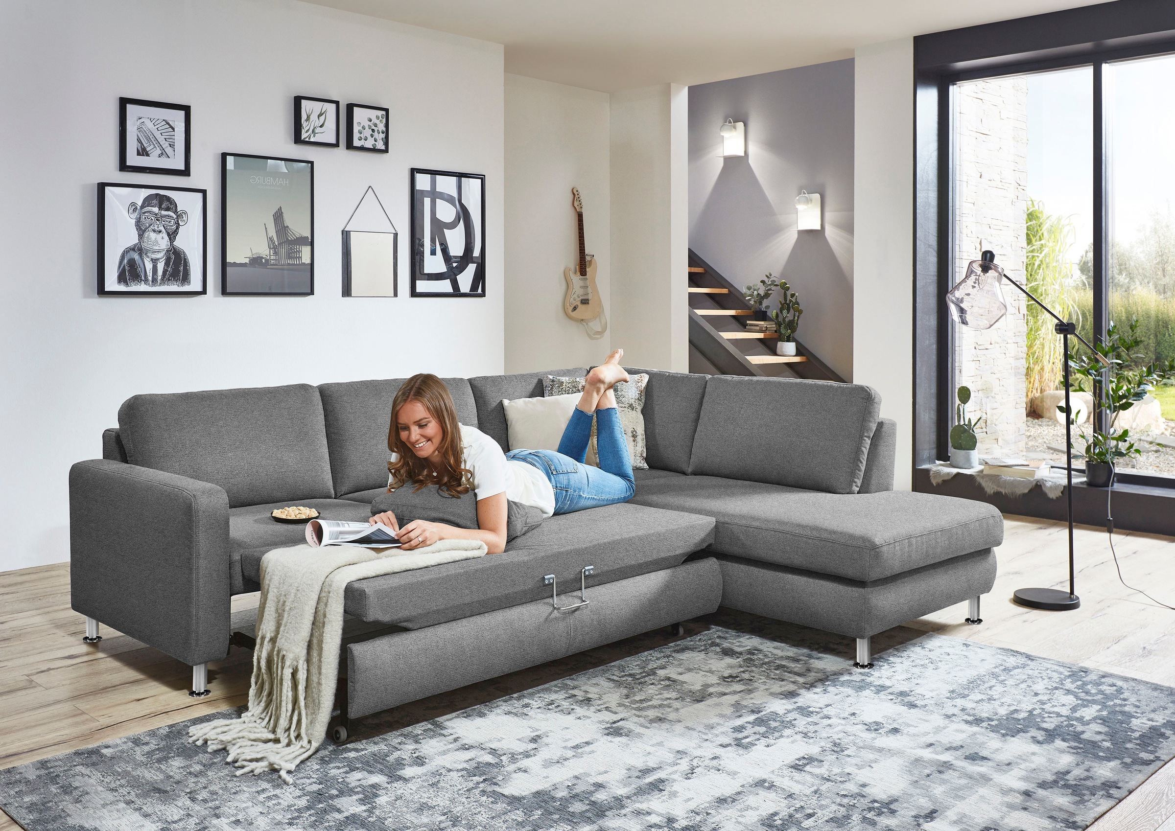 Die PlanBar Ecksofa »MP-IN19027 L-Form«, wahlweise mit Bettfunktion, mit Kaltschaum