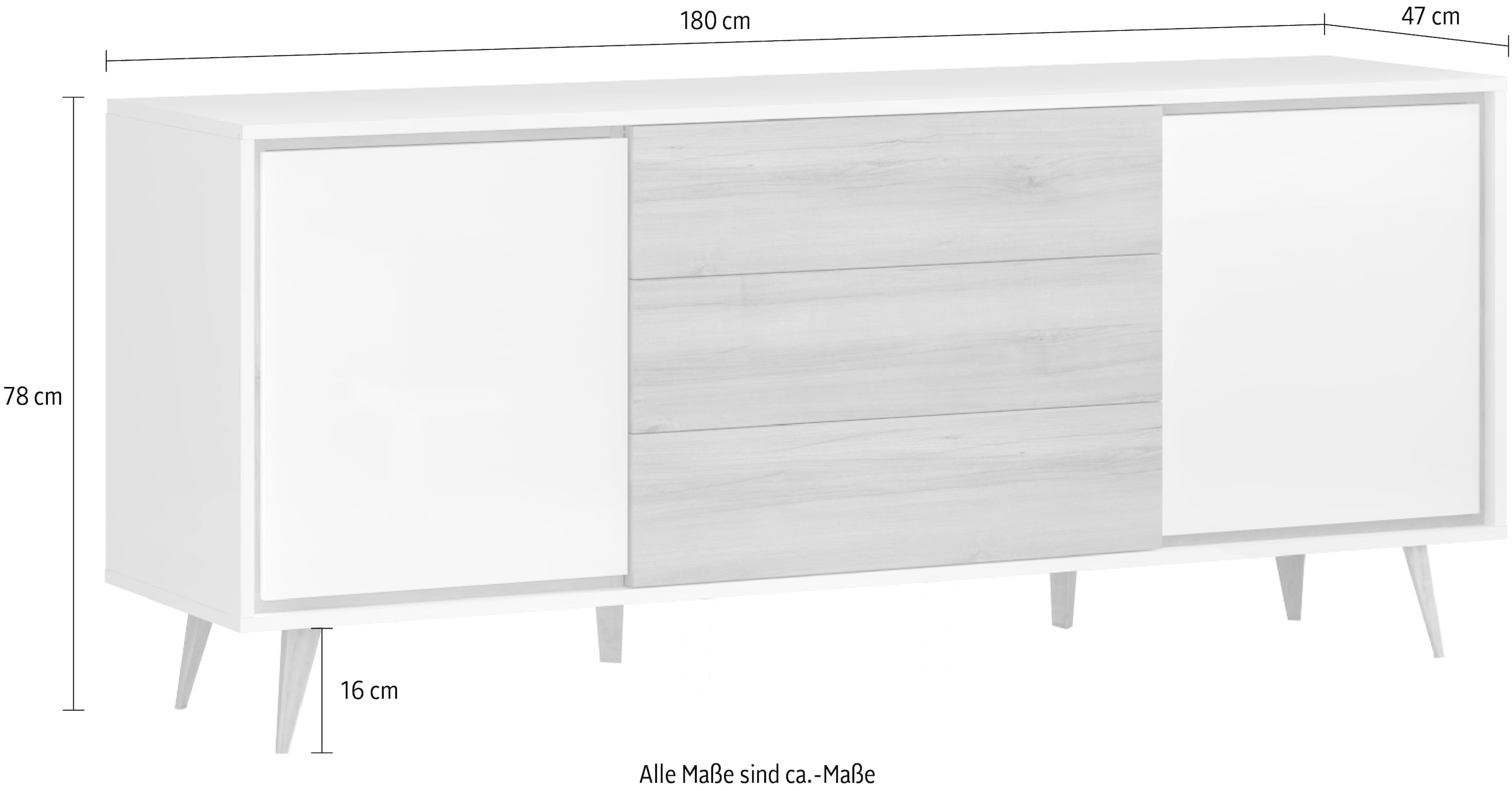 Home affaire Kommode »Vida«, UV lackiert, hochglänzend, Soft-Close und Push-to-open Funktion