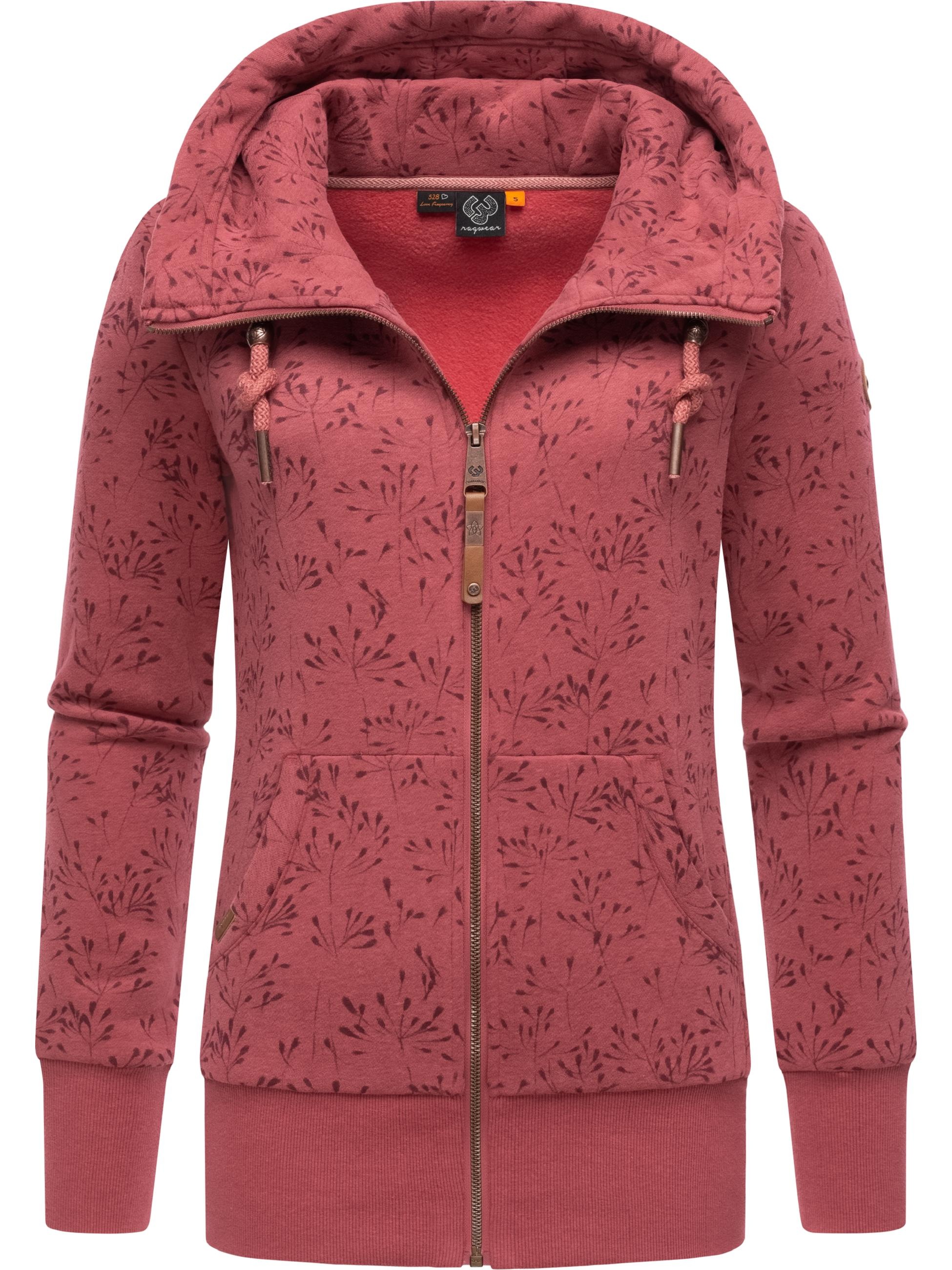 Ragwear Sweatjacke »Sweatjacke Neska Zip Flowers«, sportlicher Damen Zip-Hoodie mit Kapuze