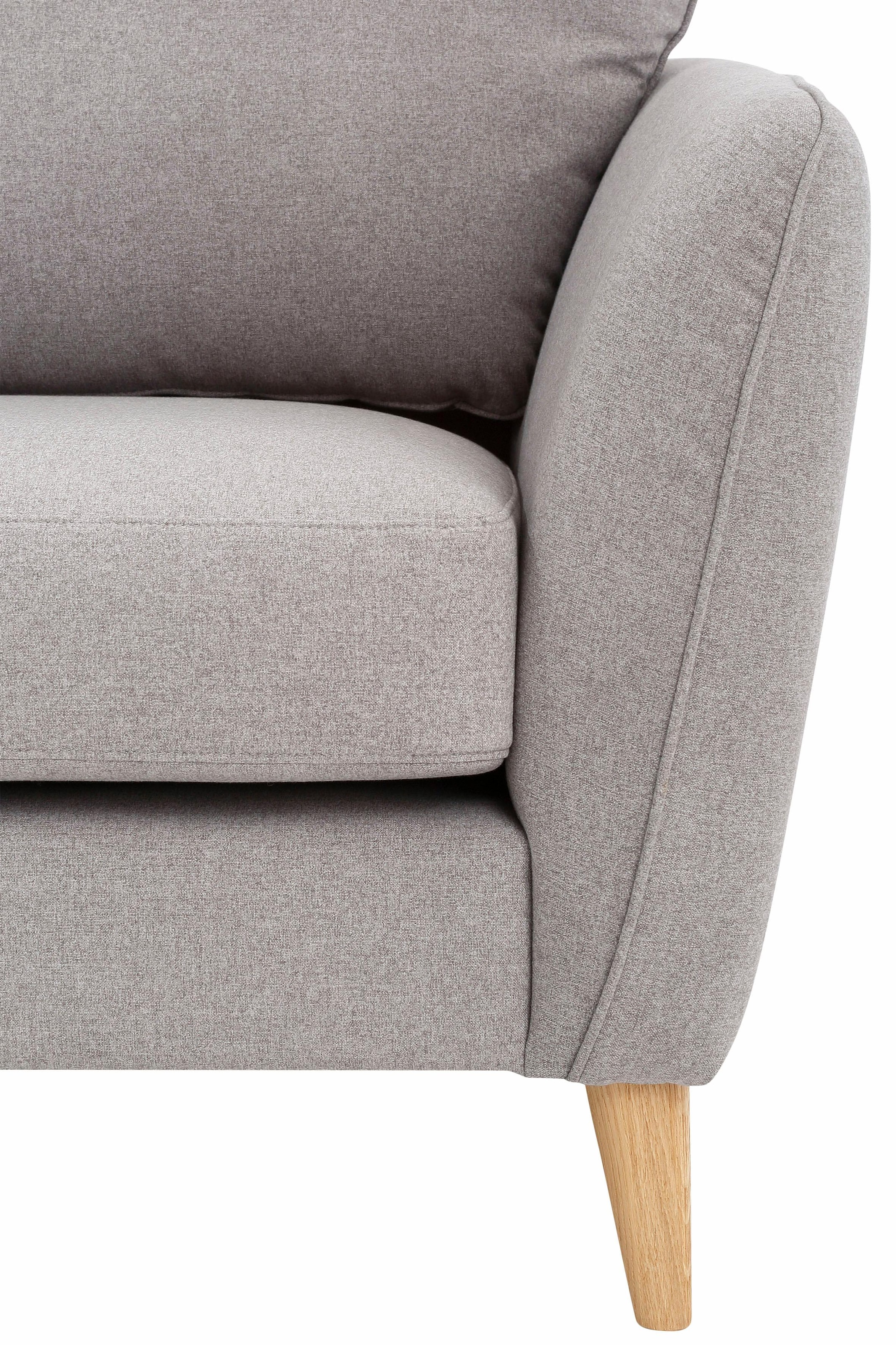 Home affaire 3-Sitzer »MARSEILLE 3er Sofa 206 cm, Cord, Flachgewebe, Struktur, Webstoff«, Massivholzbeine Eiche, Landhausstil, Wellenunterfederung