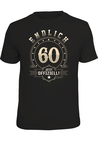 Rahmenlos T-Shirt mit großem Brustprint zum 60. Geburtstag kaufen