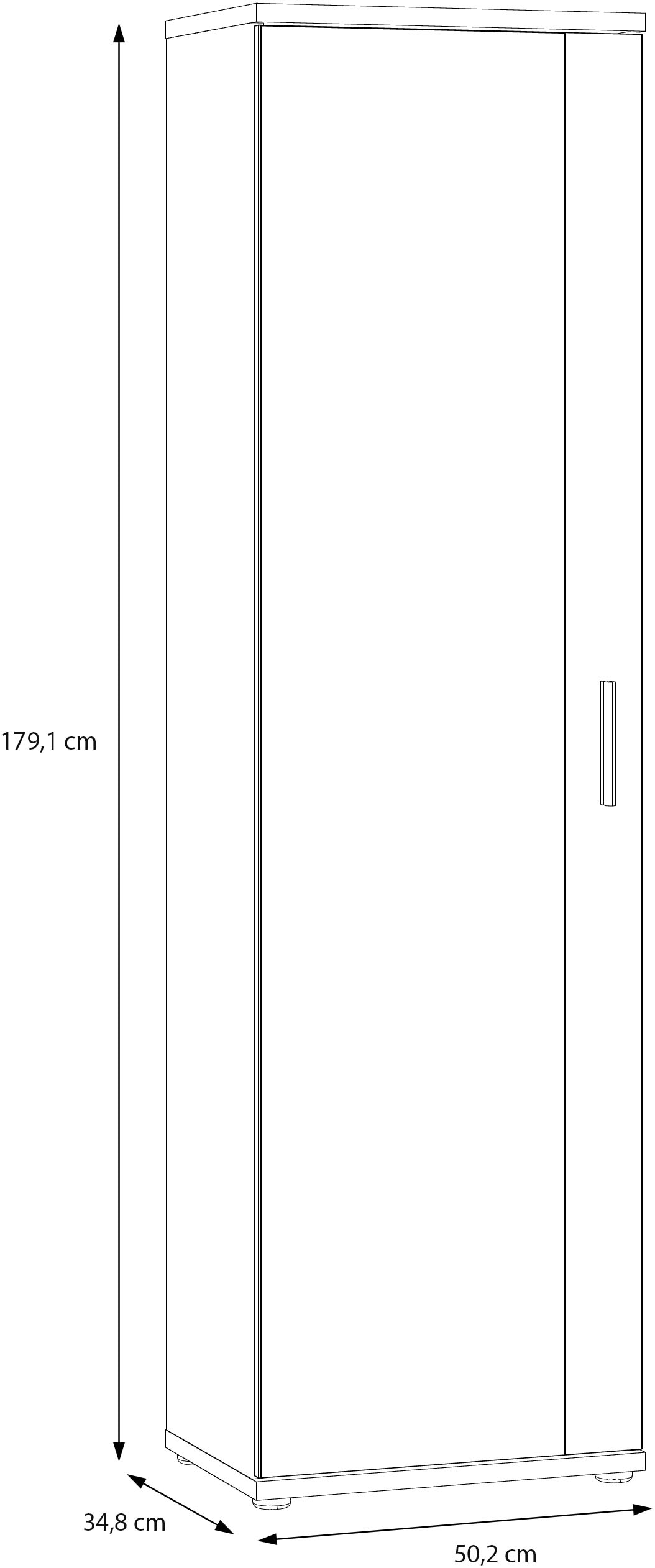 FORTE Schuhschrank »Mehrzweckschrank, Stauraum, viele Einlegeböden« B/H/T 50,2/179,1/34,8, Spiegel