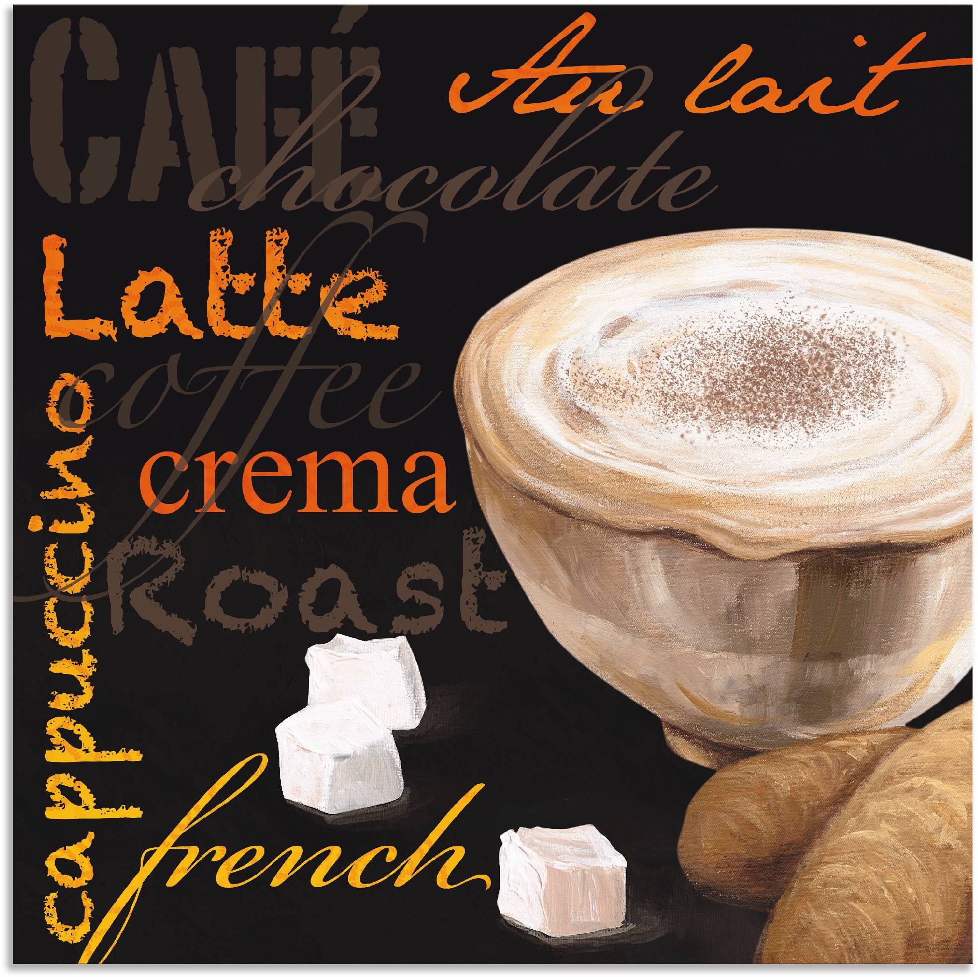 Artland Wandbild »Cappuccino - Kaffee«, Kaffee Bilder, (1 St.), als Alubild,  Leinwandbild, Wandaufkleber oder Poster in versch. Größen kaufen bei OTTO