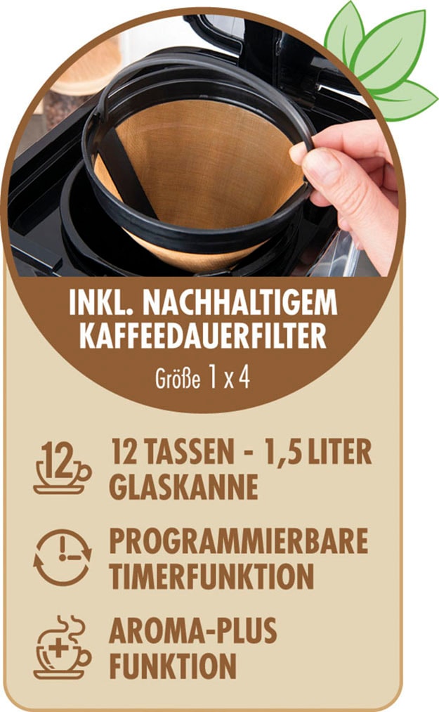 Gastroback Filterkaffeemaschine »Design Essential 42701« 1,5 l Kaffeekanne Edelstahlfilter 1x4