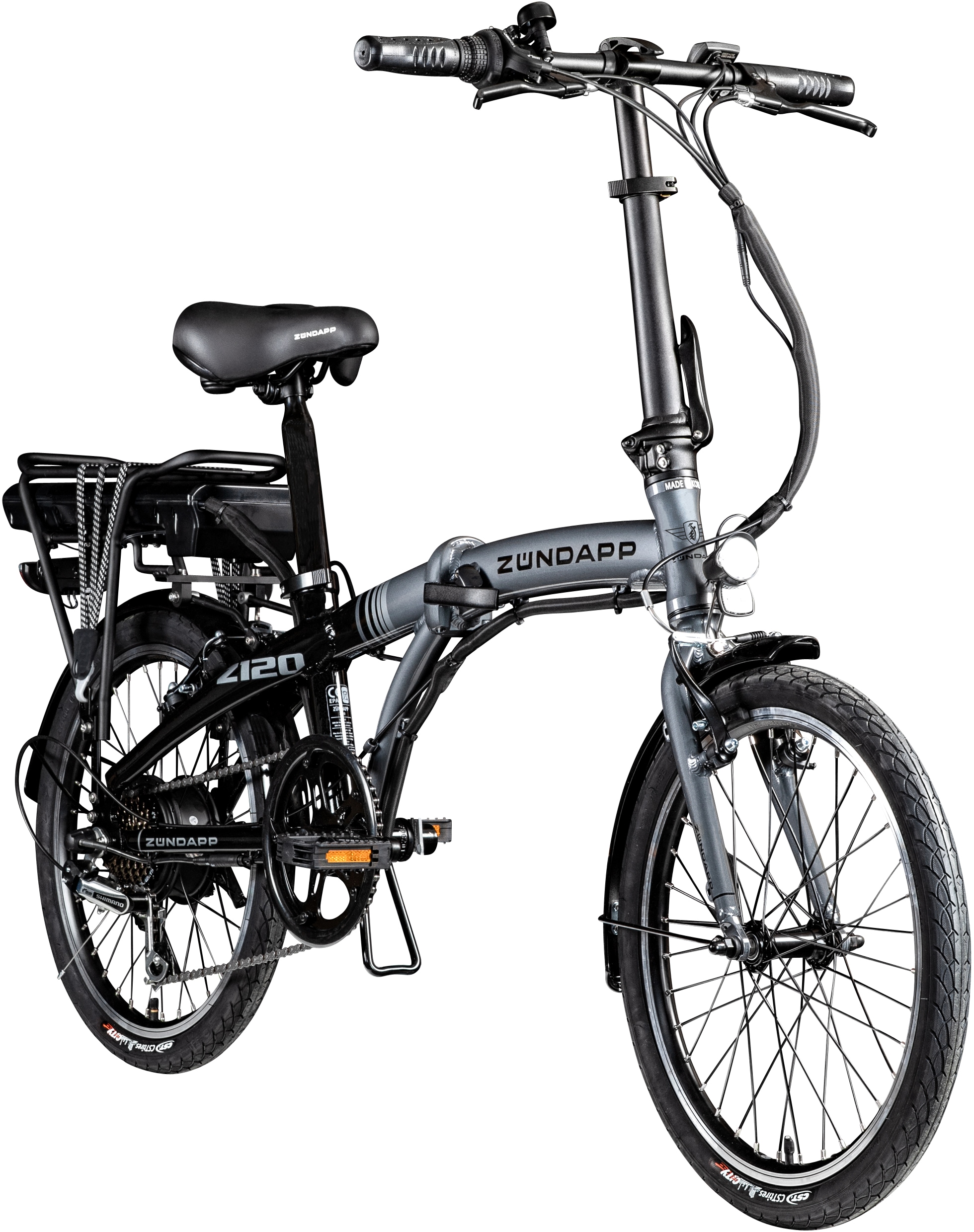 Zündapp E-Bike »Z120«, 7 Gang, Shimano, Tourney, Heckmotor 250 W, Pedelec, Elektrofahrrad für Damen u. Herren, Klapprad