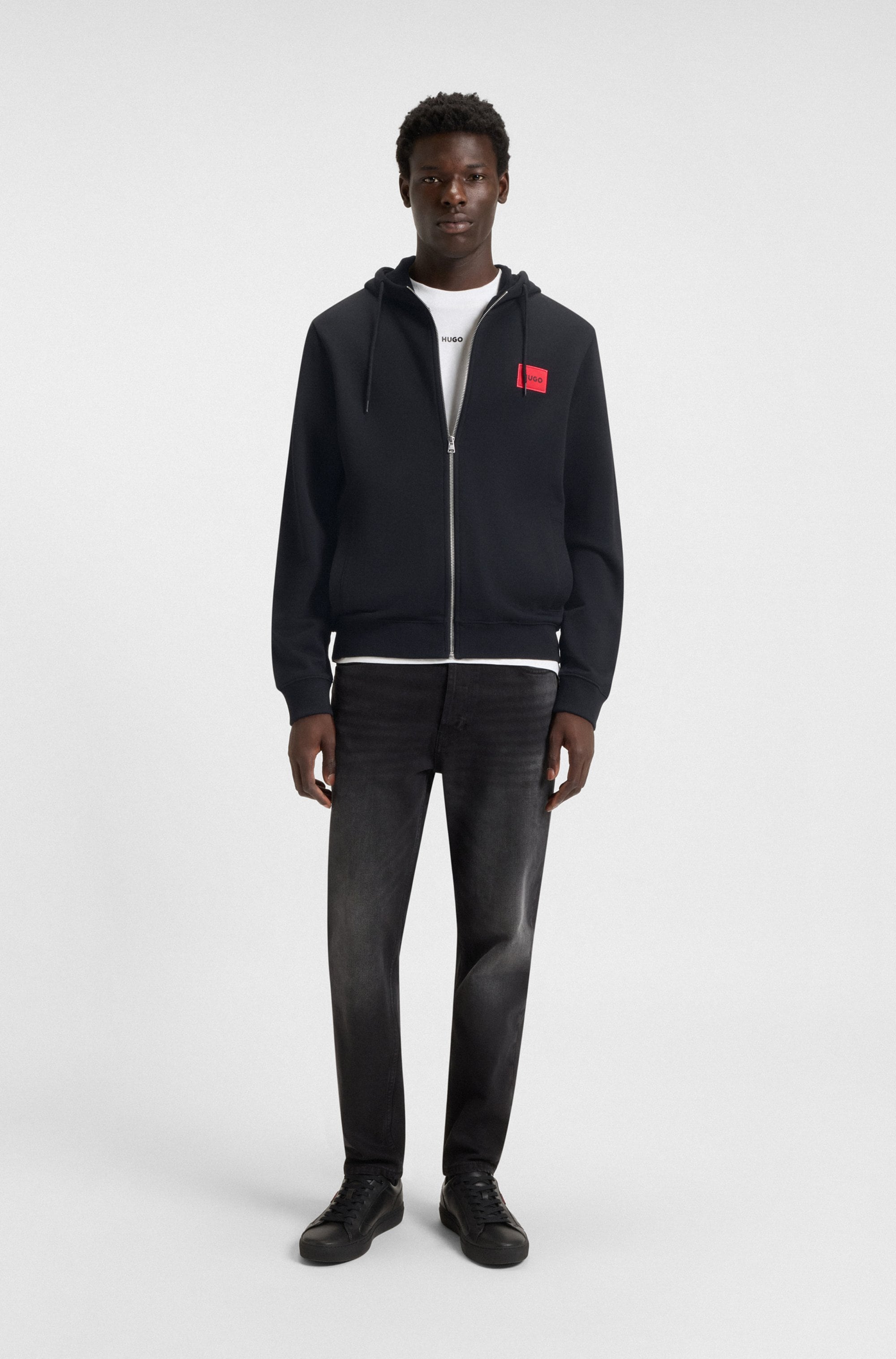 HUGO Kapuzensweatjacke »Daple« Kapuze mit Kordelzug, Regular Fit, HUGO Weblabel