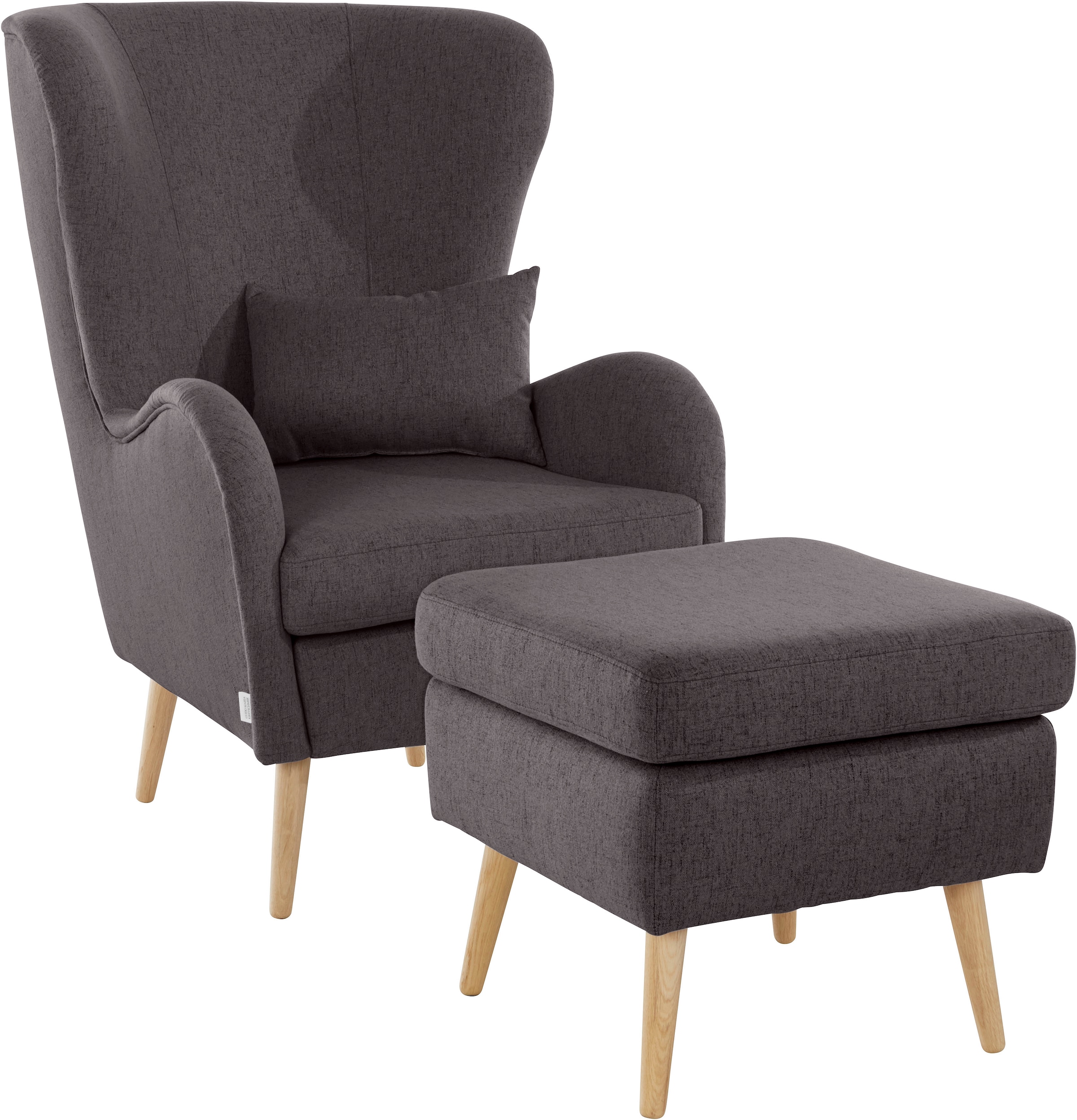 Guido Maria Kretschmer Home&Living Sessel »Sallito, TV-Sessel, Ohrensessel mit«, Hocker, in vielen Bezugsqualitäten, auch in Samtcord